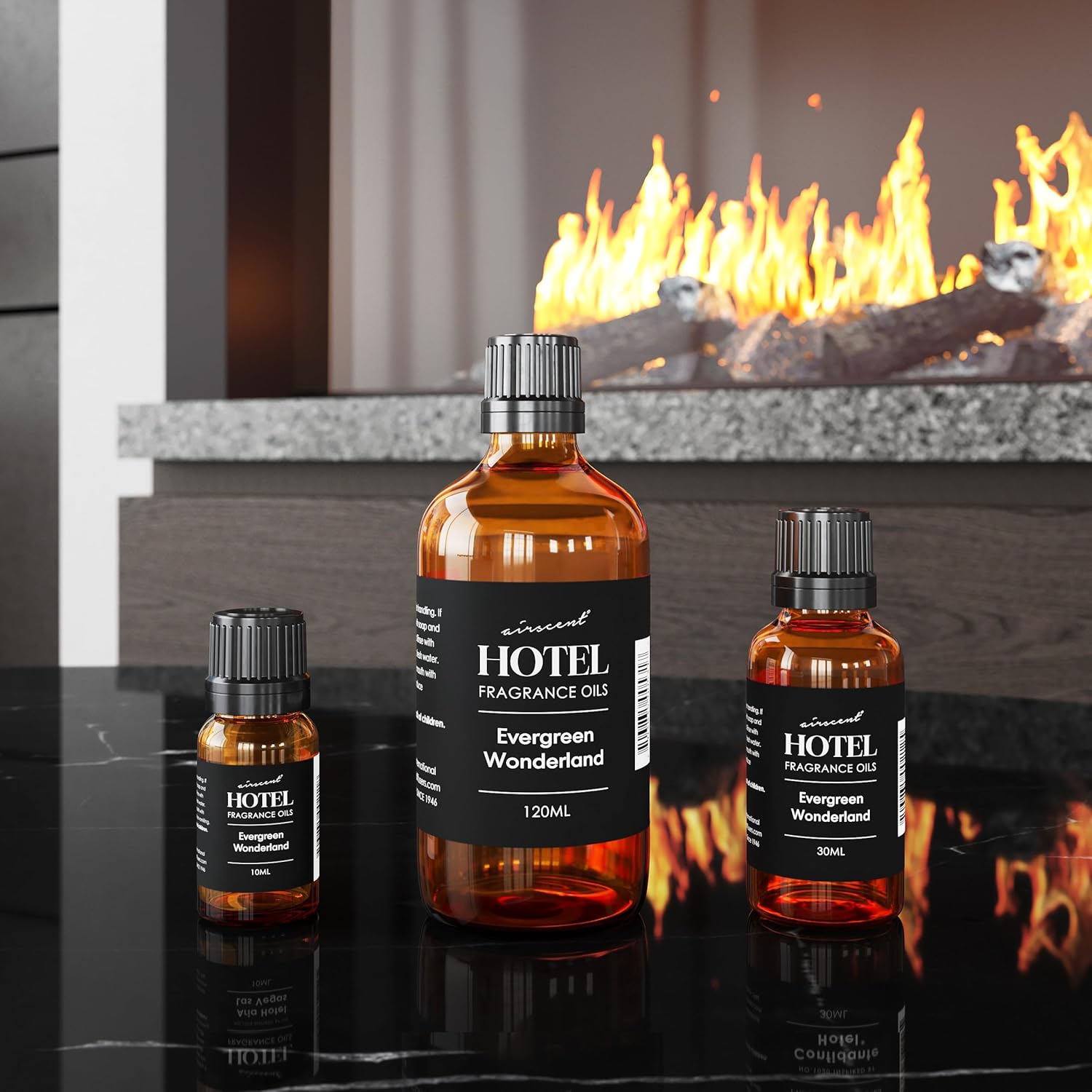 AirScent Evergreen Wonderland Holiday Diffuser Oil - Premium Holiday Fragrance Oil for Ultrasonic and Waterless Diffusers and Crafting - 500ml, 16.9 fl oz Glass Bottle - Christmas Tree Scent - Image 4