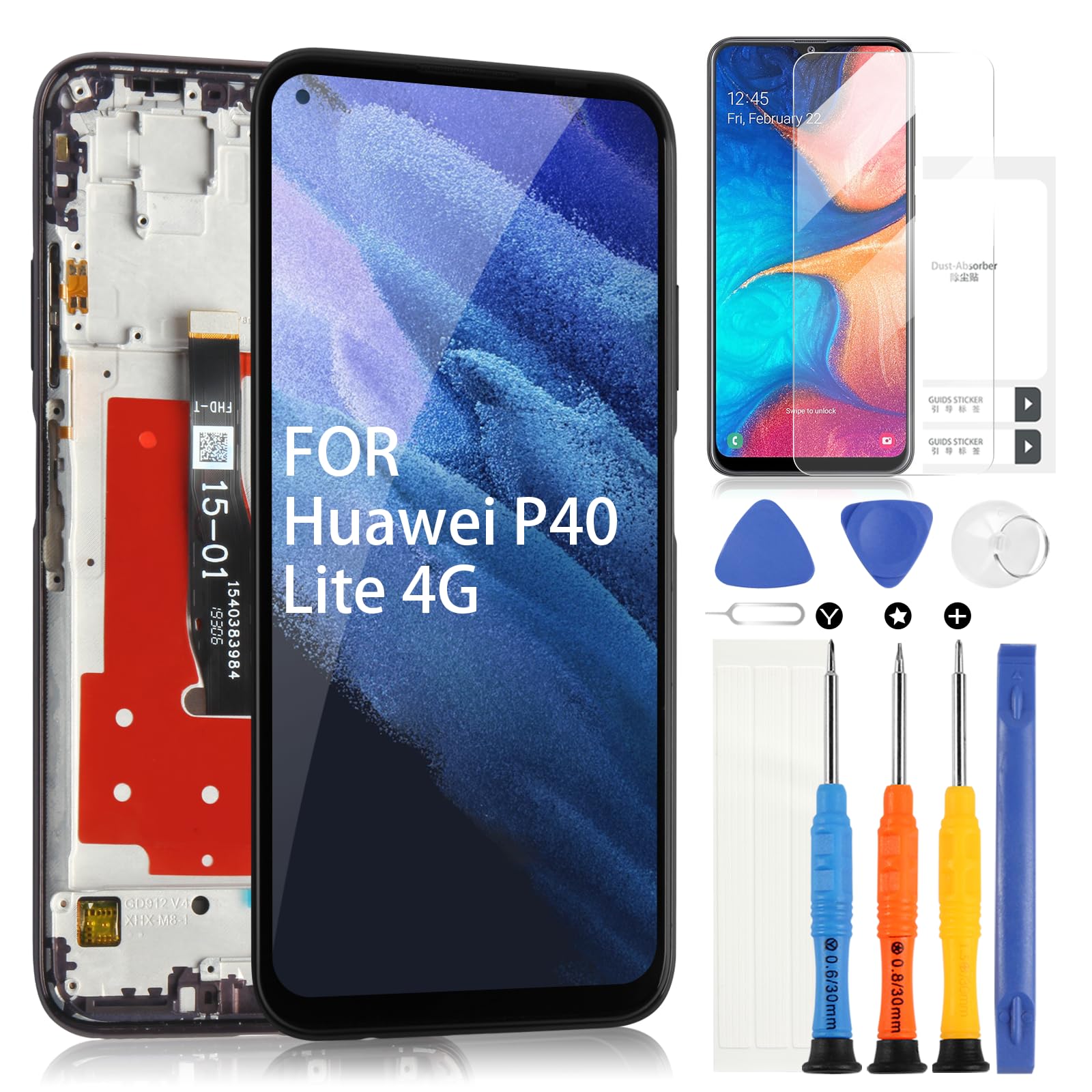 Display Ricambio Per Huawei P40 Lite 4G - Schermo LCD 6.4 Pollici, Risoluzione 1080x2310, Kit Riparazione Completo - Foto 8