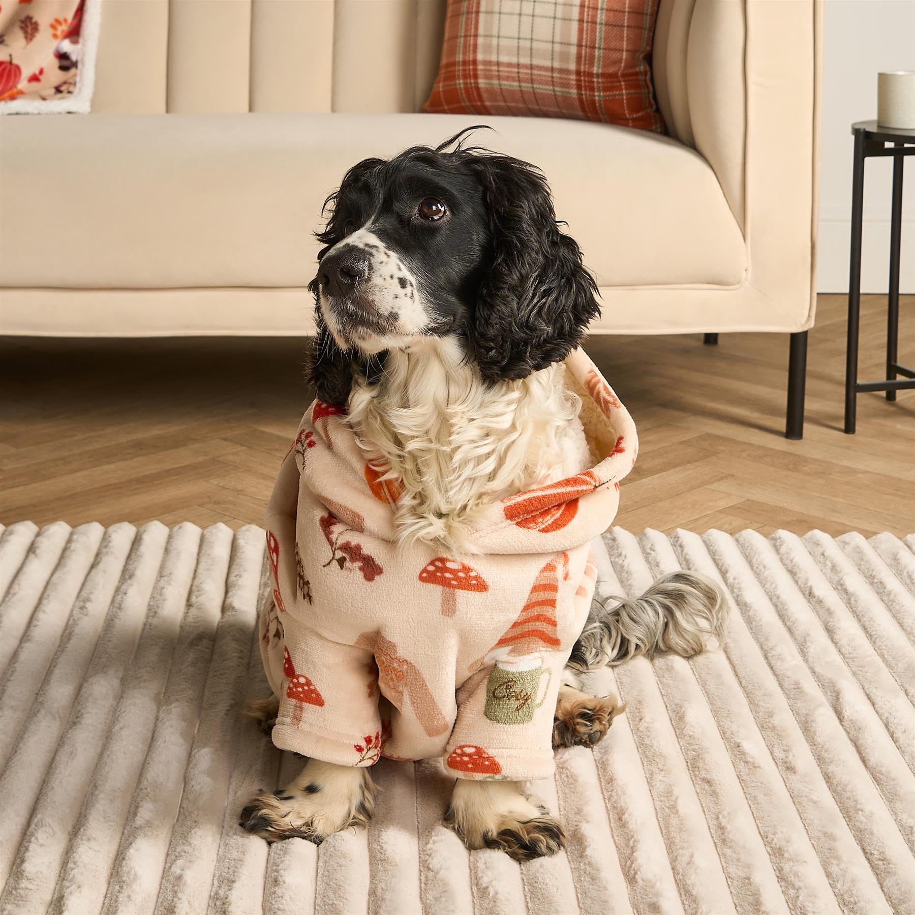 OHS Dog Hoodies for Small Dogs Cats Autumn Print Halloween Jumper Dogs Clothes Sweater Dog Hoodie Fleece Sweatshirt Super Soft Warm Winter Halloween Hoodie, Beige