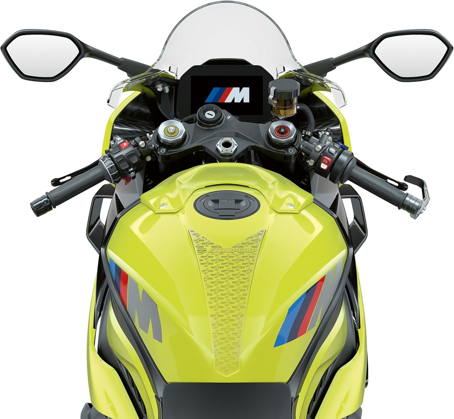 STOMPGRIP | Motorcycle Center Tank Pad Protector | Universal Fit | Chevron | Icon Clear