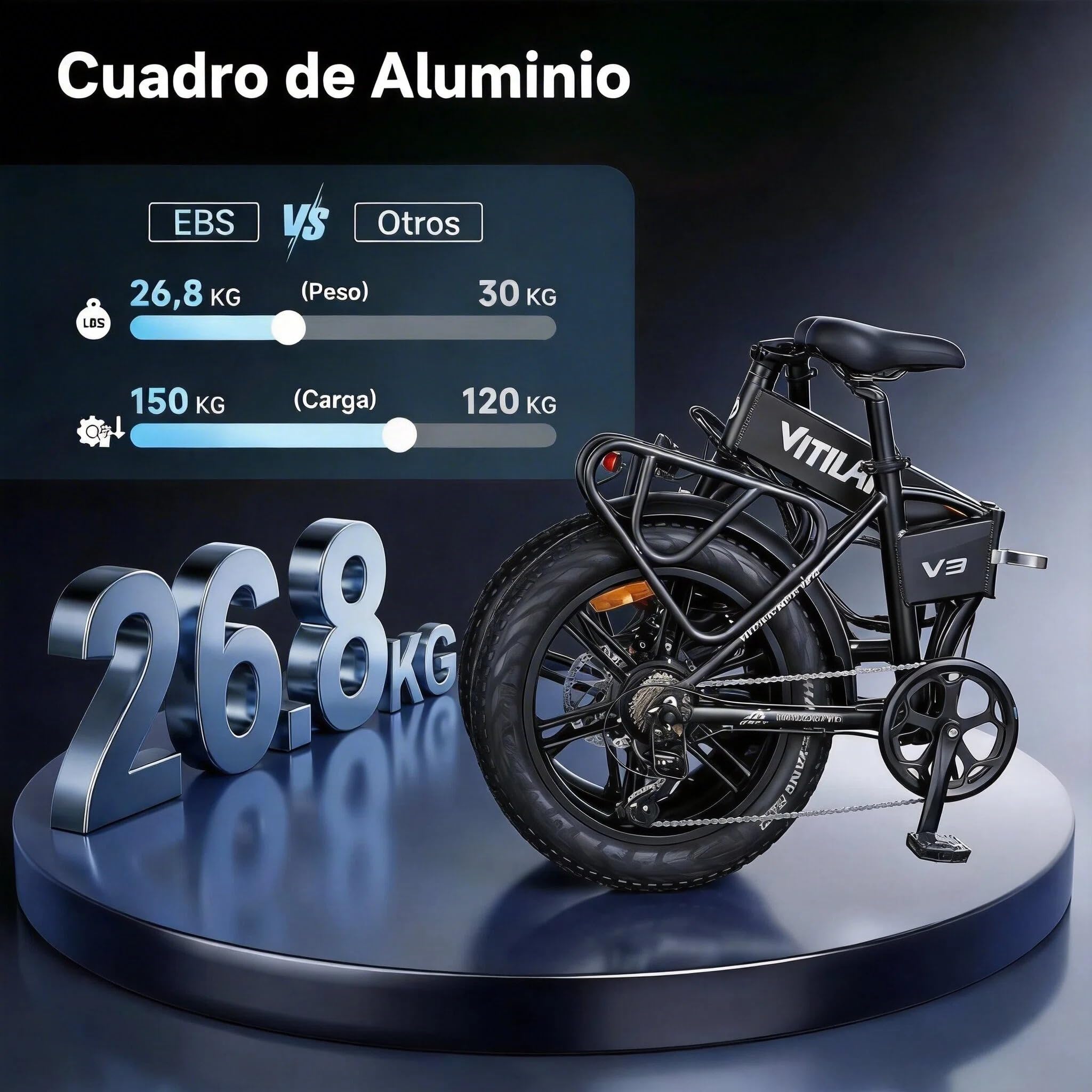 Bici Elettrica Pieghevole per Adulti, Motore Potente, 20"×4.0" Fat Tire, 48V Batteria, 7 Velocità, Autonomia 40-110km, Bicicletta Elettrica per Spostamenti urbani, Avventure All'aria Aperta