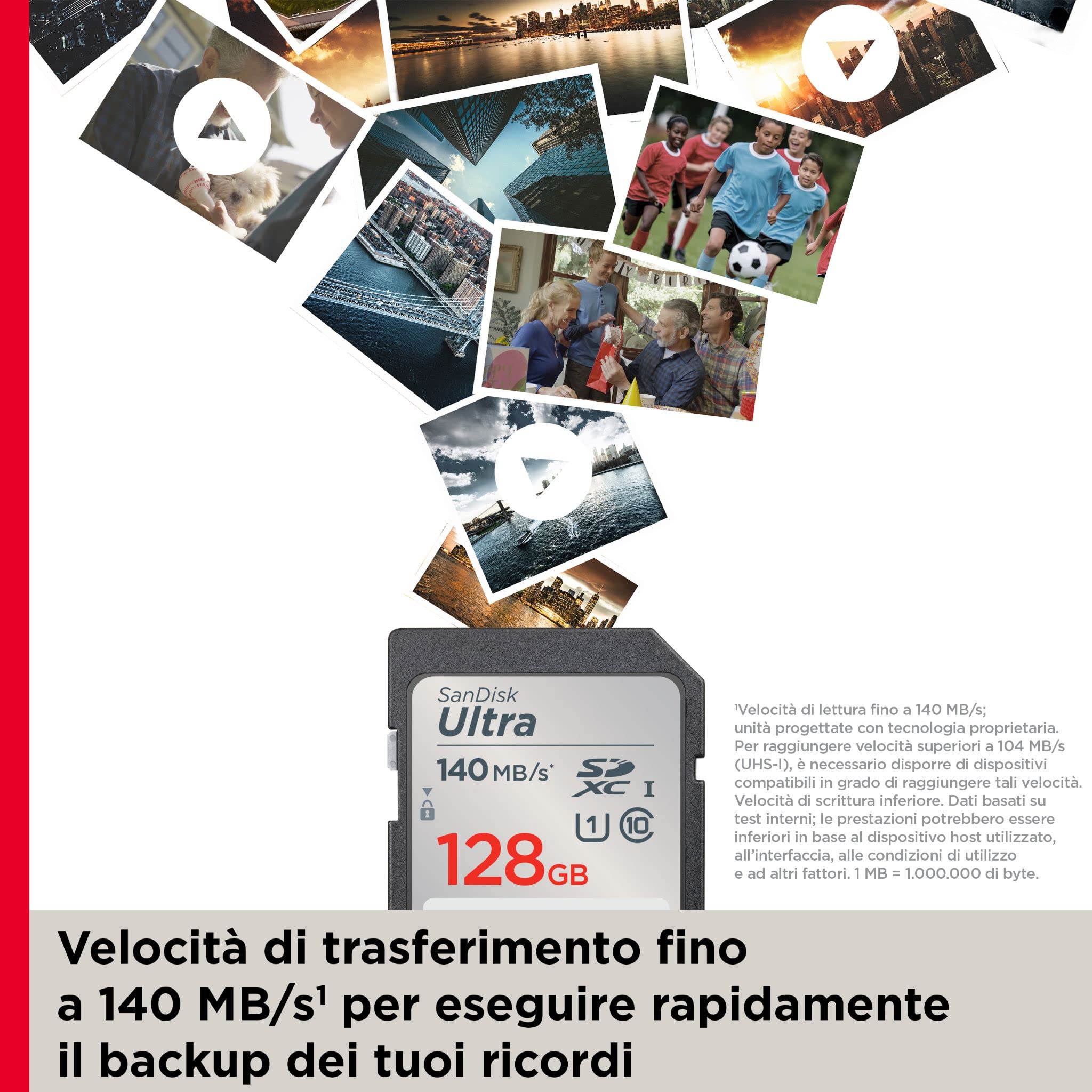 SanDisk 128 GB Ultra SDXC Scheda di Memoria A1 UHS-I Classe 10 U1