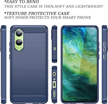 Case for OnePlus Nord CE4 Lite Case, [Blue] Brushed Stripe TPU Phone Cover with Shockproof Protection, Compatible with OnePlus Nord CE4 Lite 5G