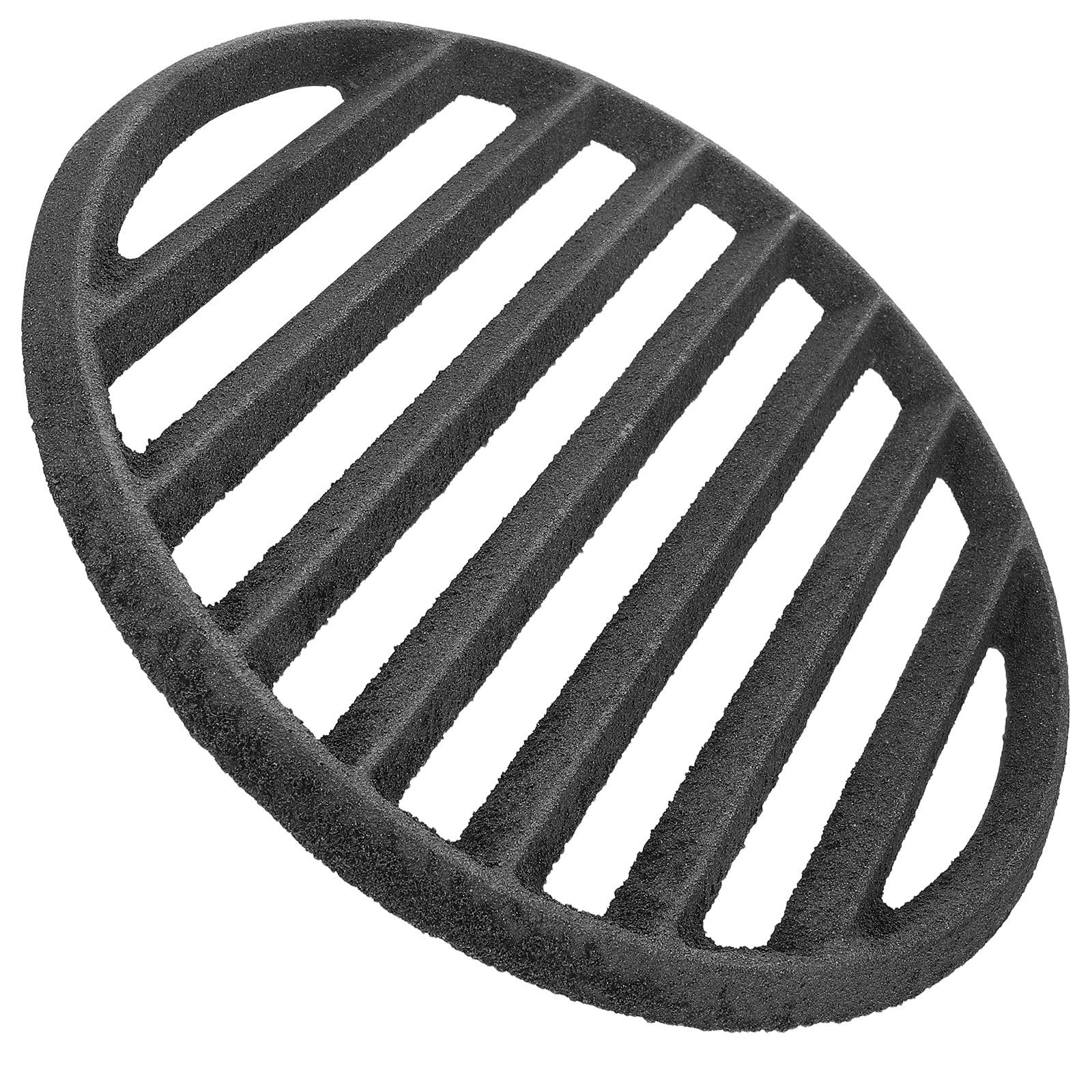 Happyyami Griglia Barbecue in Ghisa Rotonda, Grata BBQ per Carbone, Accessorio per Campeggio e Barbecue in Giardino, Distribuzione del Calore Efficiente, Gestione Cenere e Carbone