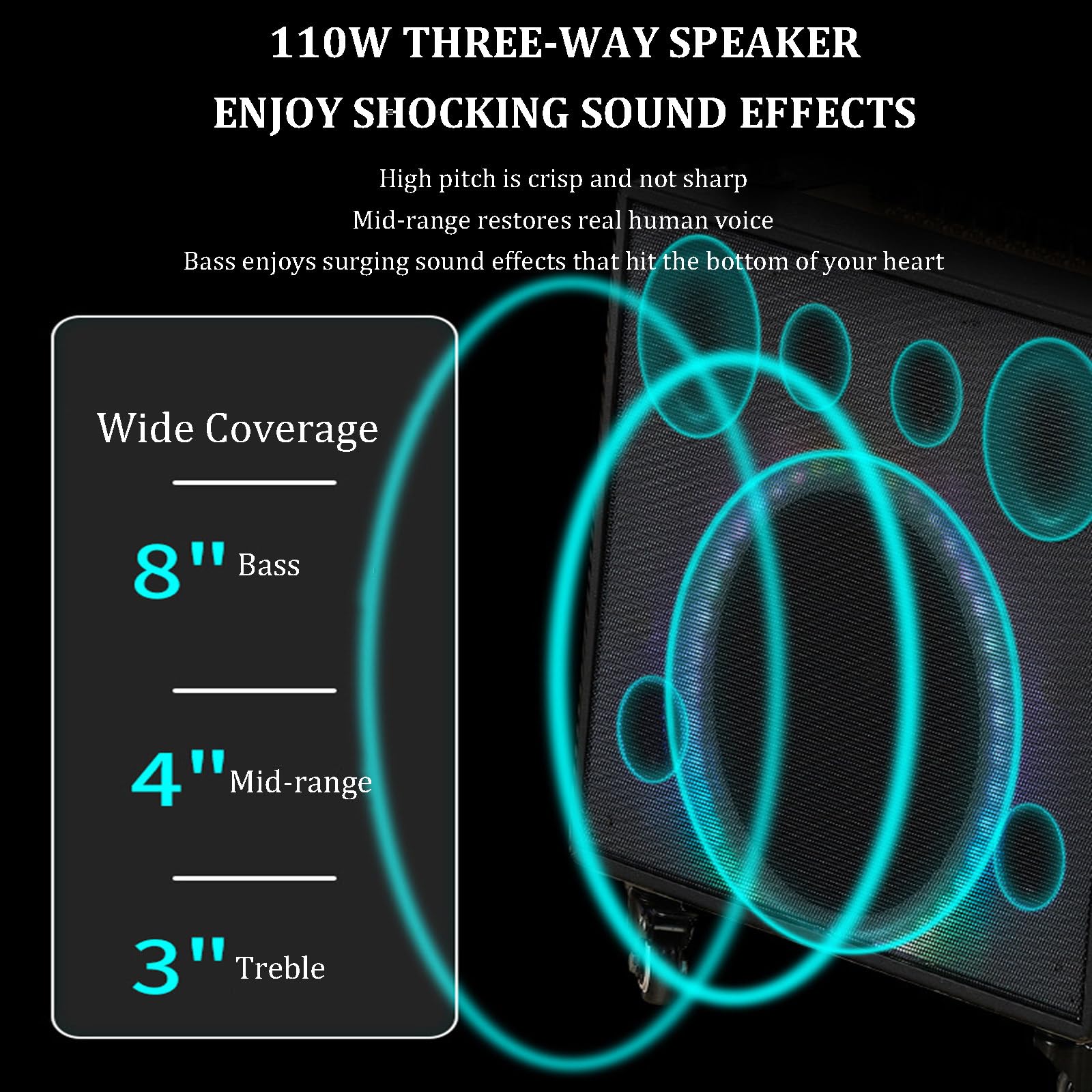 Karaoke Machine with 32" Touch Tablet, Portable Bluetooth Karaoke PA Speaker System, AI Voice Song Request, 2 Wireless Microphones, Foldable Color LED Speaker for Outdoor, Camping, Party,White