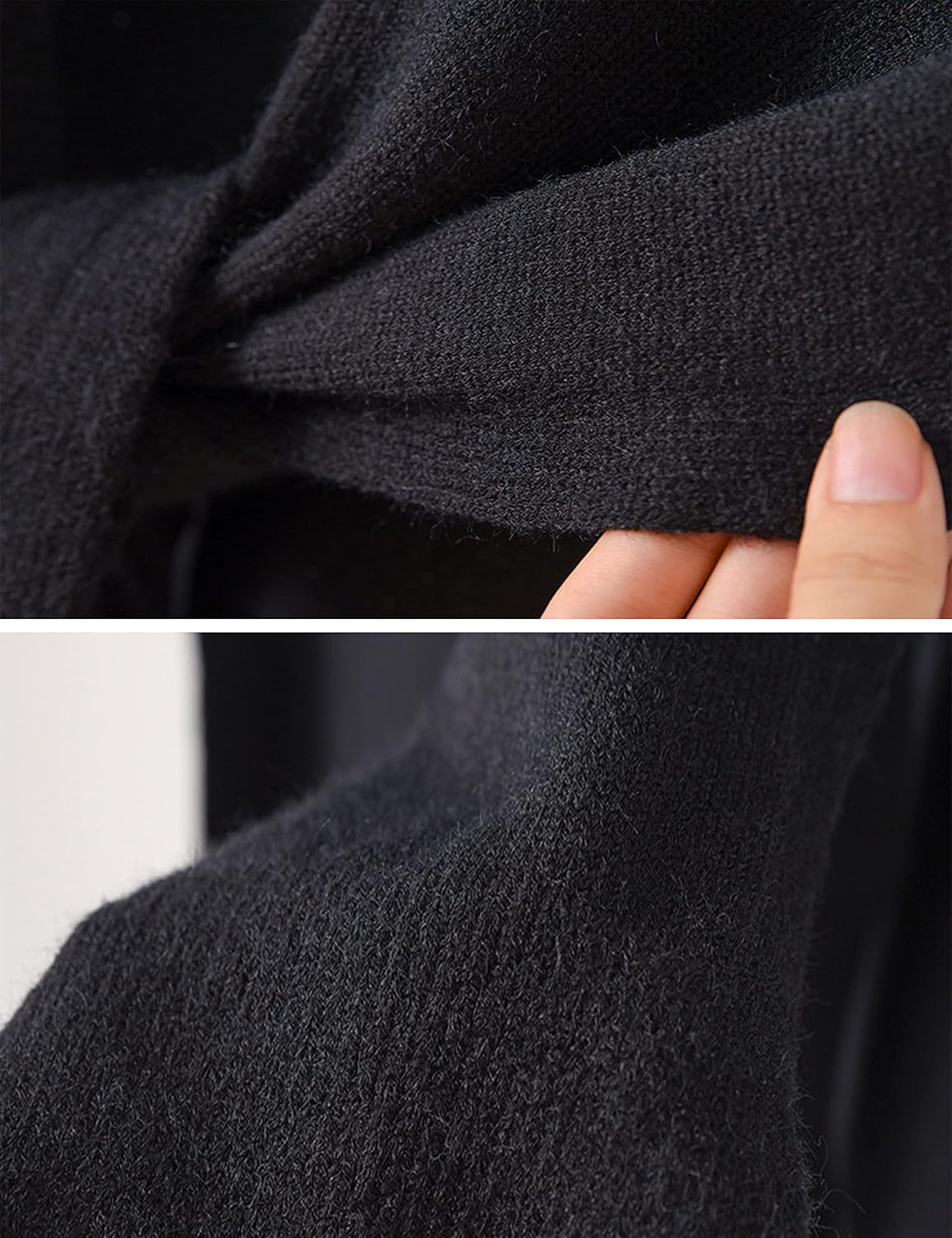 Zontroldy Women's Fashion Sweater Knitted Knotted Shawl Wraps Cape Tops Blouses - Image 7