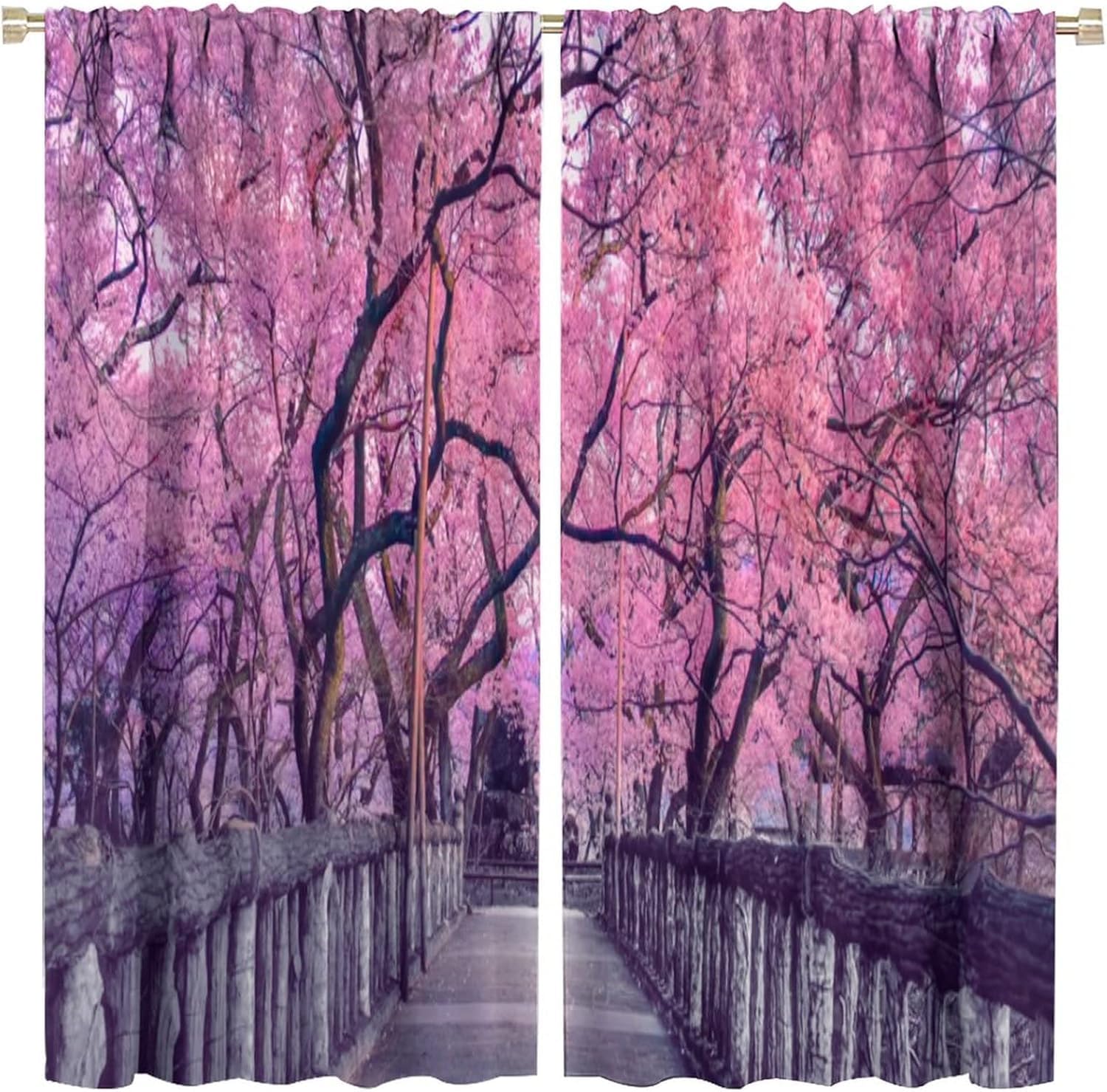 Rideau occultant haut de gamme paysage de parc de fleurs 3D avec isolation phonique