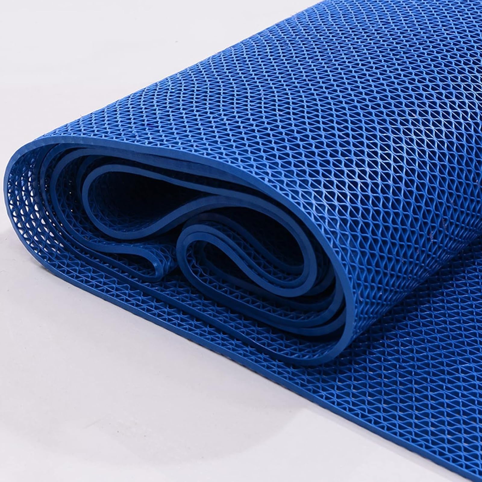 Tappeto Drenante Antiscivolo per Piscine 90x300 cm, Tappeto in Gomma Spesso 6 mm con Fori di Drenaggio, per Pavimenti in Aree Umide, Cucine(Blue)