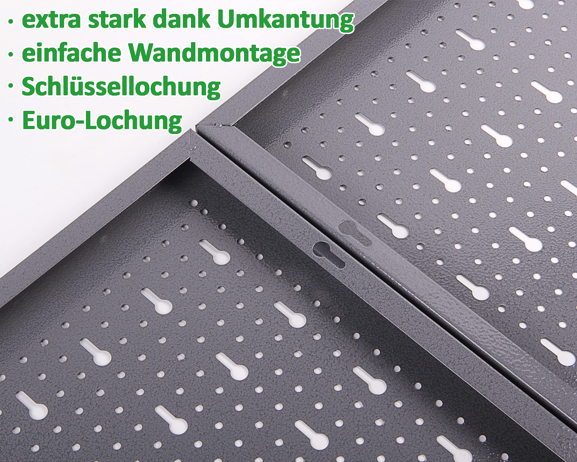 Ondis24 Werkzeugwand Lochwand + Hakensortiment Werkstatt aus Metall, rot