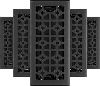 Imperial RG3466 Templar Decorative Floor Register, 4 x 10-Inch, Black Iron, 5-Pack