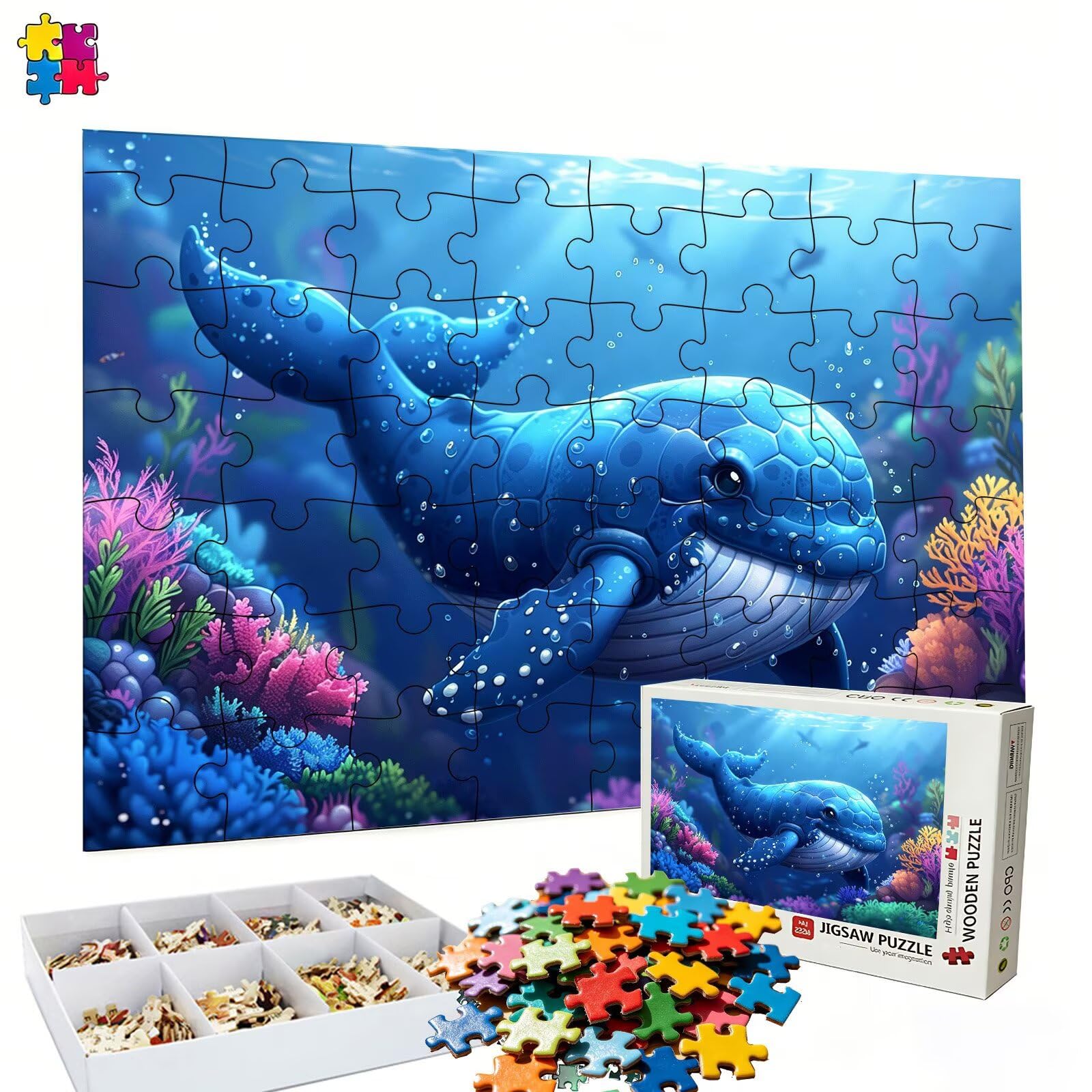 Puzzle 6000 elementów, wieloryb koralowe puzzle 6000 elementów dla dorosłych i dzieci, premium artystyczna łamigłówka, 179,5x105,5 cm Klasyczna gra puzzli dla dorosłych, dekoracja domu, prezent dla