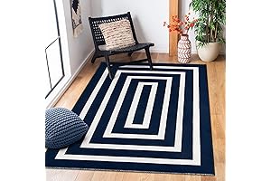 Lanffia Modern Outdoor Rug, 3' x 5' Navy Blue Washable Patio Rug