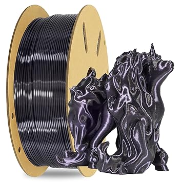 OEM MIKA3D 1KG Silk Shiny Black PLA 3D Printer Filament, Widely Support for FDM 3D Printer on Market, 2.2lbs 1.75mm Silk PLA 3D Printing Material