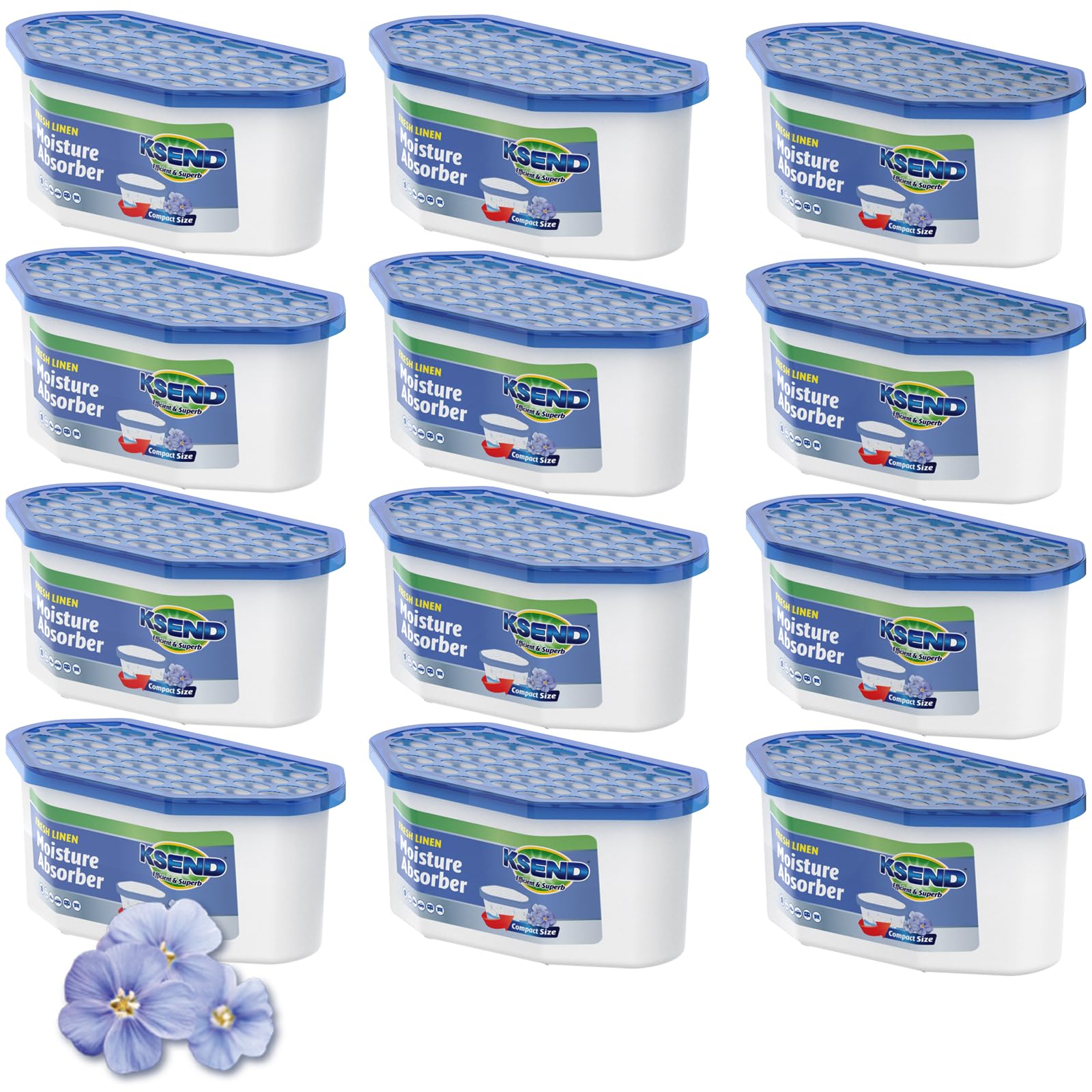 Ksend Moisture Absorber, 12 Pack Bucket, Linen Scent