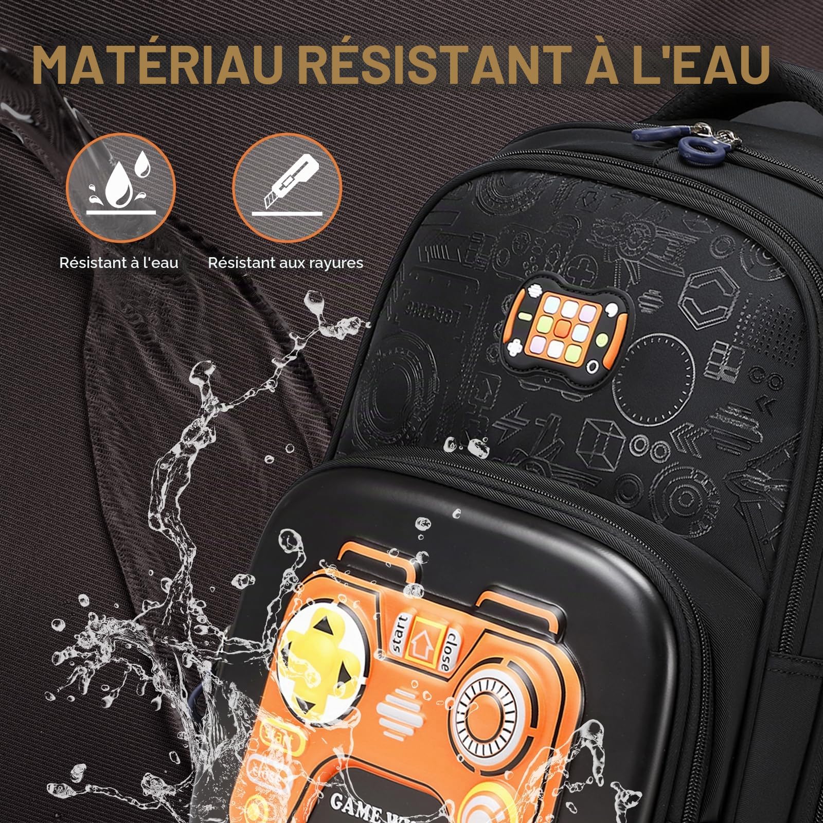 Amythe Cartable Garçon CP-CM2 Réfléchissant École