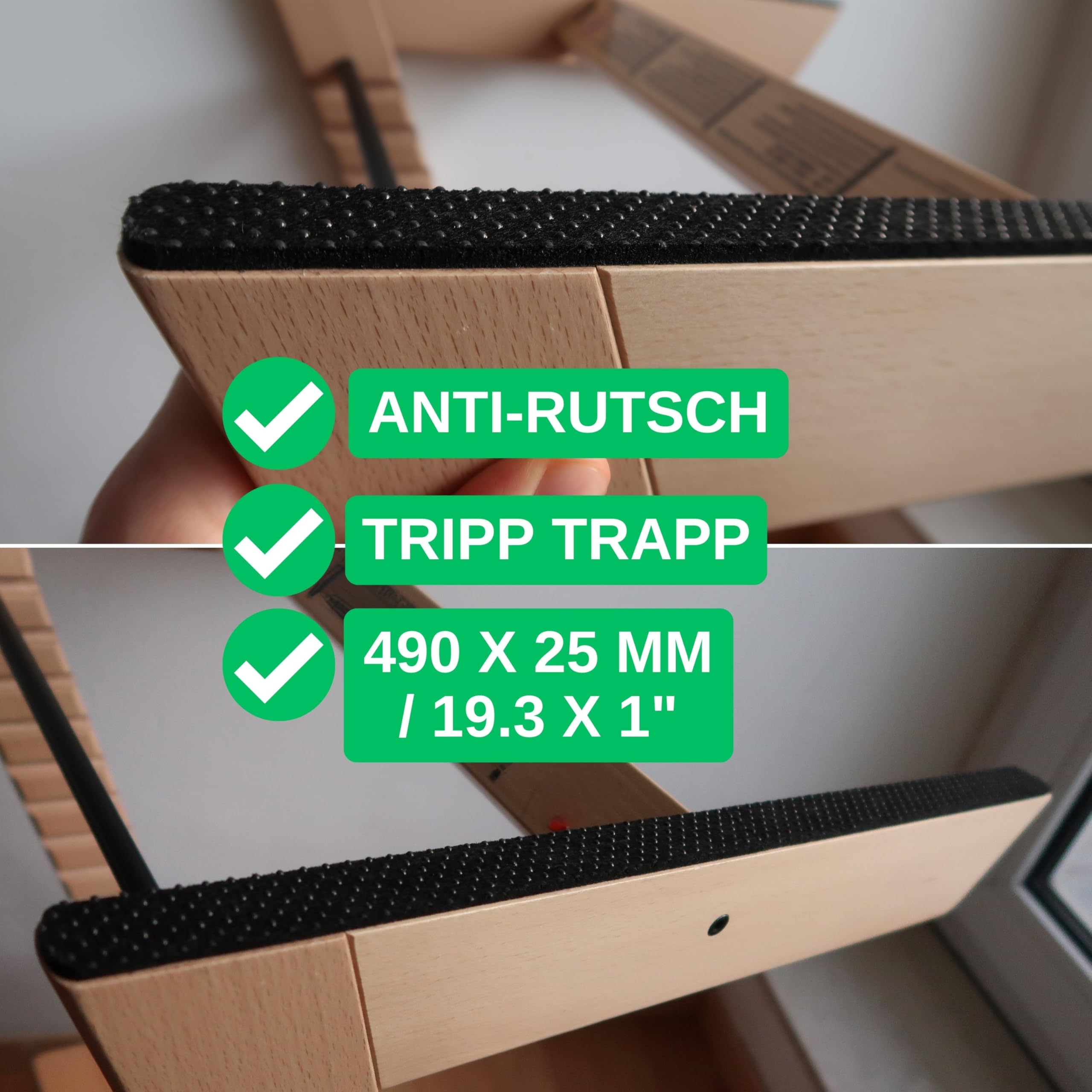 Felt glides with studs for high chair 1 set, compatible with STOKKE TRIPP TRAPP high chair, in black - Image 2