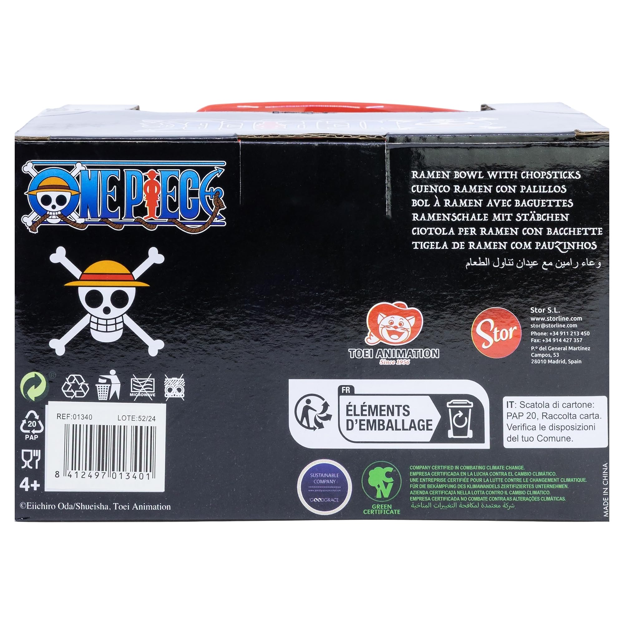 Stor Ciotola in ceramica per ramen con bacchette in confezione regalo One Piece