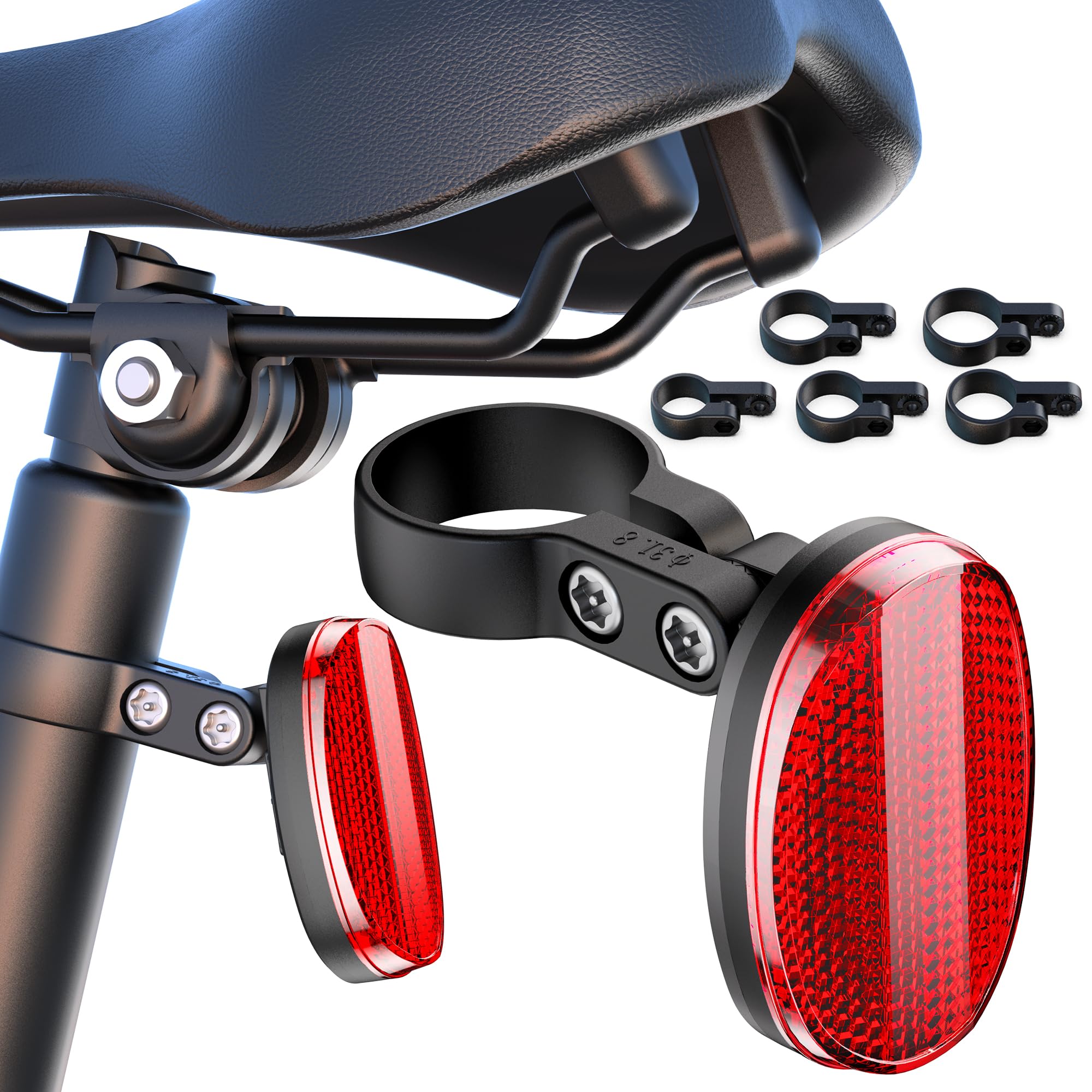DDJ Uchwyt rowerowy do Apple AirTag Moto Tag, ukryte reflektory rowerowe, uchwyt na naklejkę powietrzną, wodoodporny, antykradzieżowy, ze śrubami i narzędziami, do rowerów