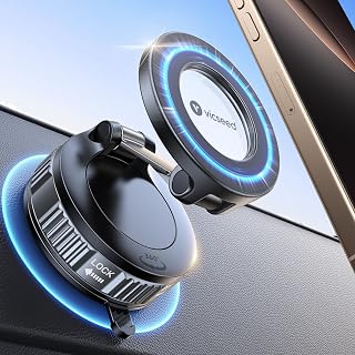 VICSEED 2026 MagSafe Car Phone Holder: 85 LBS Strongest Vacuum Suction, 360° Adjustable Magnetic Mount for iPhone 17/16/15 Pro Max