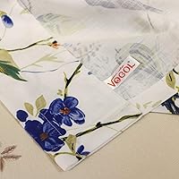 Vista 143 de VOGOL Cenefas con patrón de pájaros para ventanas de cocina, cenefa texturizada de lino con estampado floral y pájaros para ventanas pequeñas