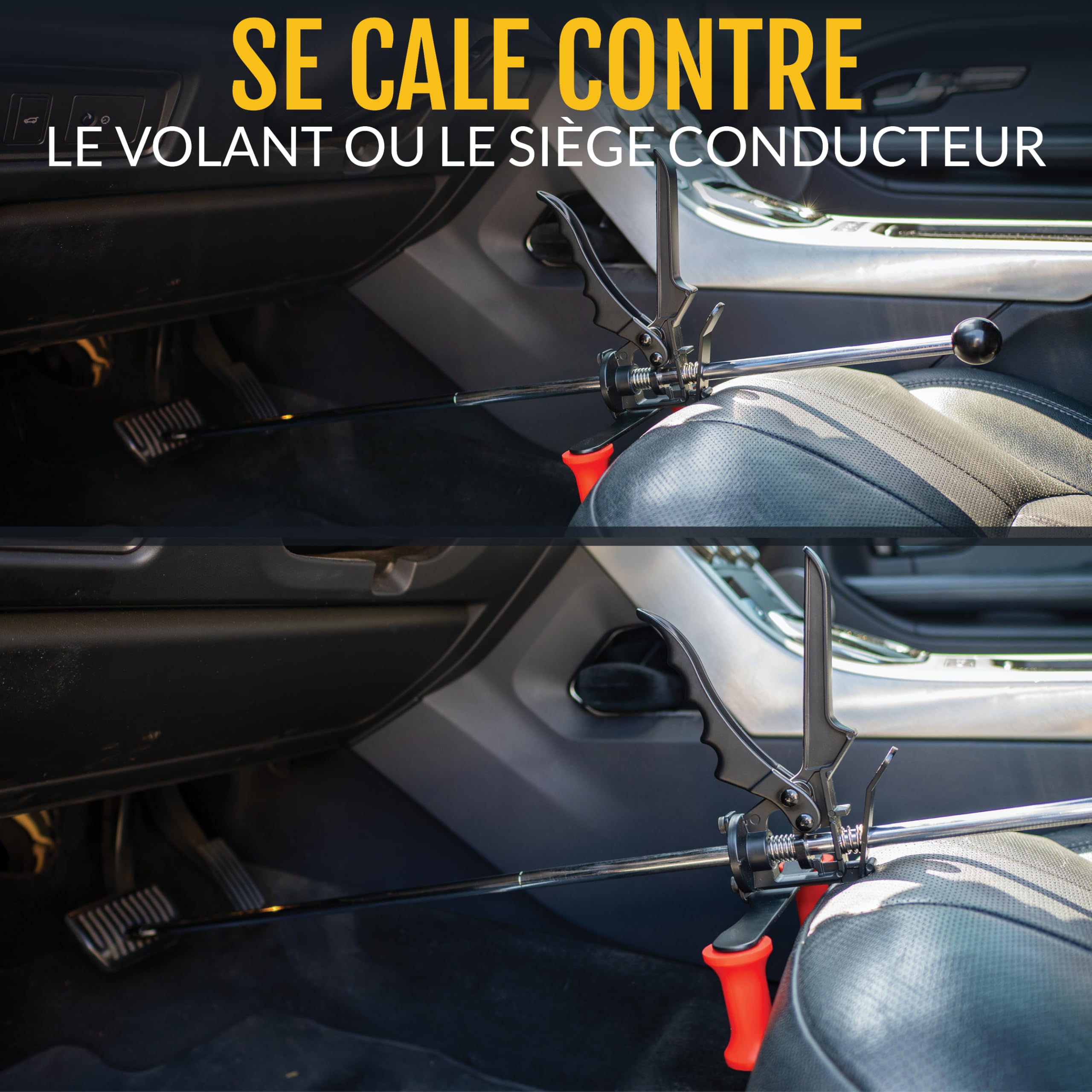 Support de Volant Réglable & Presse-Pédale de Frein - Kit Économique pour Alignement DIY Voitures Camions SUV