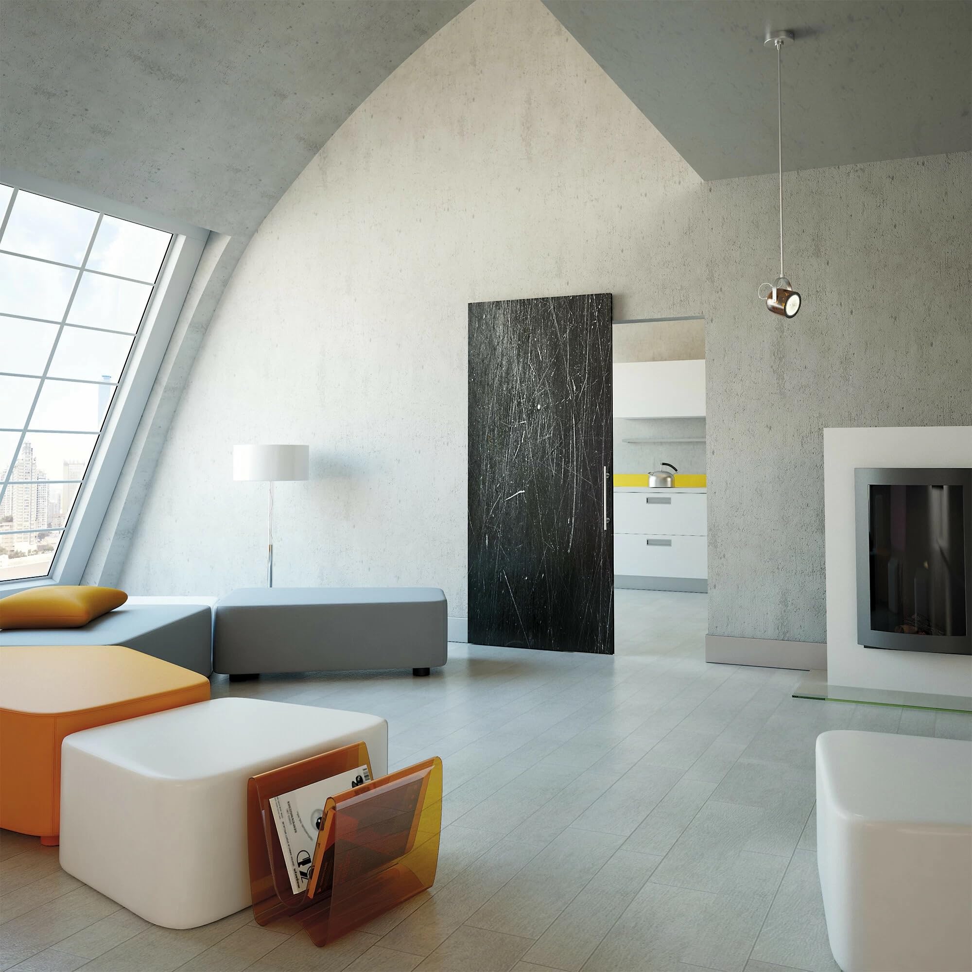Binario Invisibile per Porta Scorrevole Interna | Sistema Soft Close Ammortizzato | Fino a 80 kg | Facile da Installare | Porta Non Inclusa