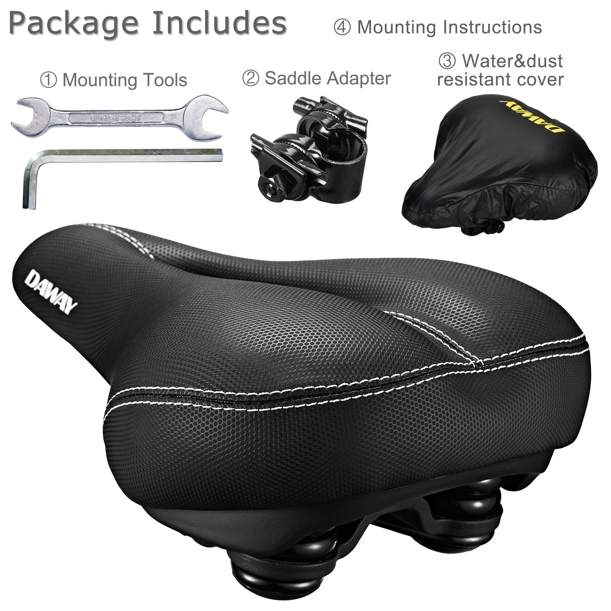 Selle De Vélo Universelle En EVA Souple - Conception Creuse Respirante - Réduction Pression Zones Sensibles - Pour VTT, Route, BMX - 6