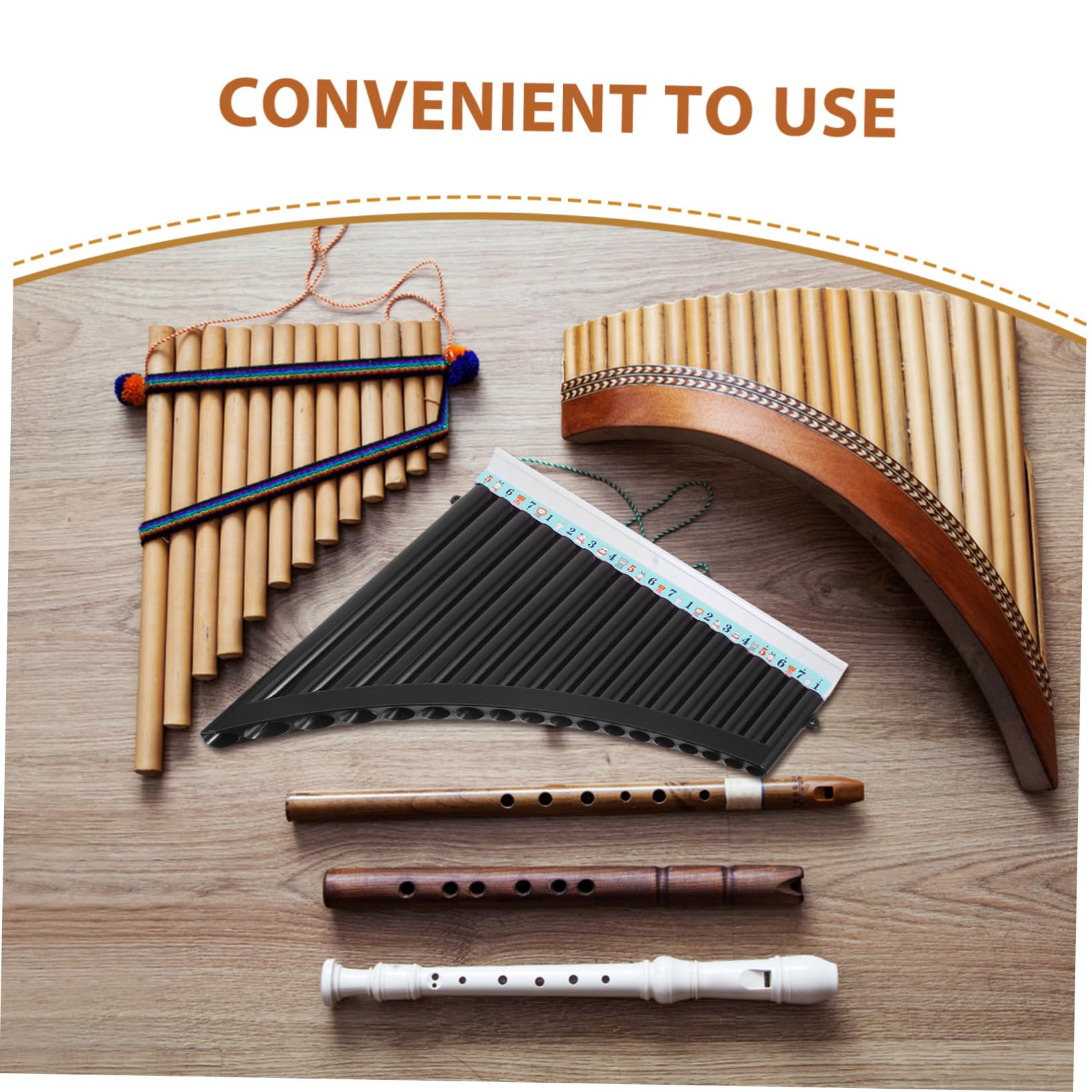 Vaguelly Flûte de Pan 18 Tubes en Bois pour Débutants en Do C, Instrument à Vent Portable Marron Rouge, pour Apprentissage, École et Performance Musicale