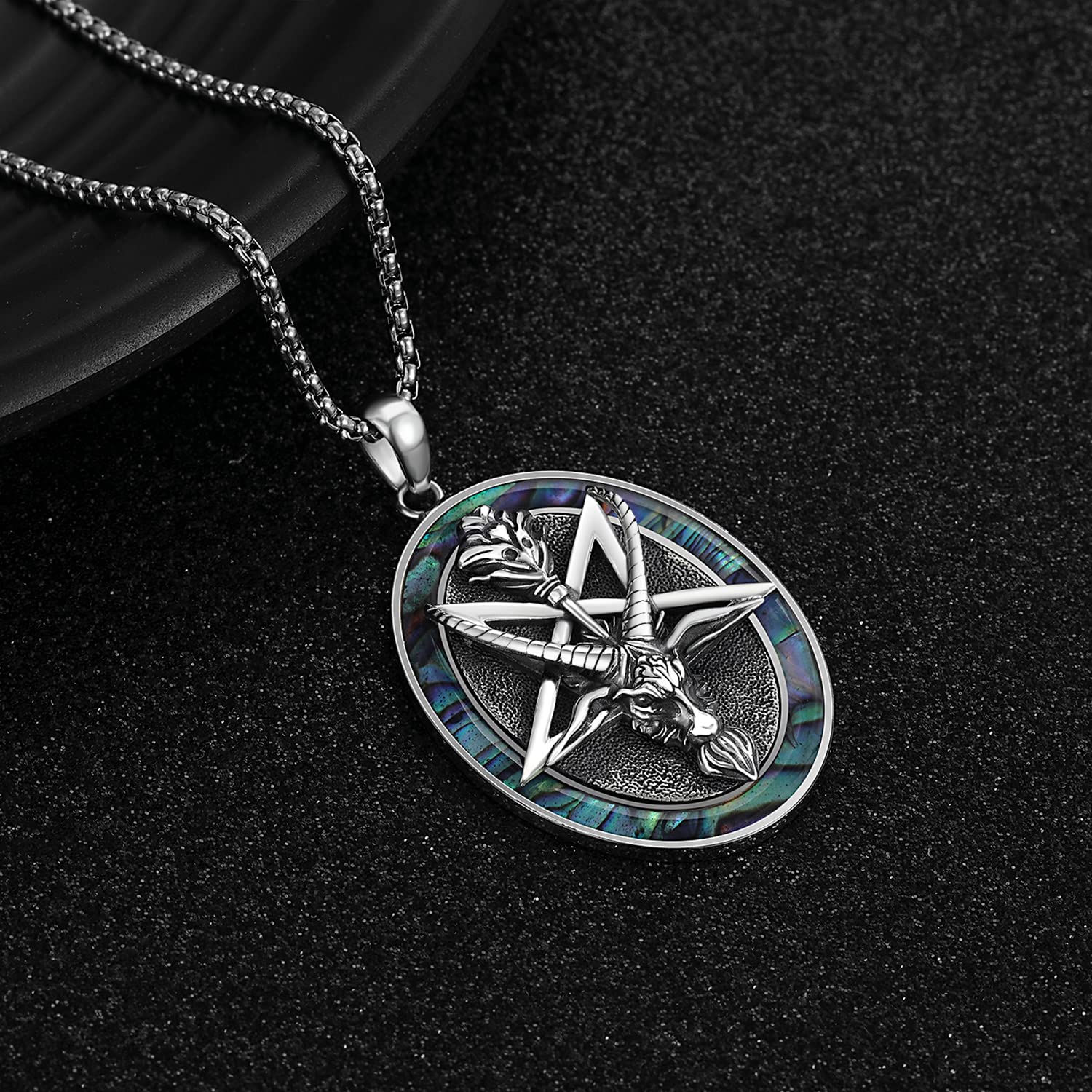 JUSTKIDSTOY 925 Sterling Silver St Michael/St Peregrine/Virgin Mary/St Francis/St Anthony/St Joseph/Baphomet Necklace for Men Women Amulet Religious Saint Medal Jewelry Gifts