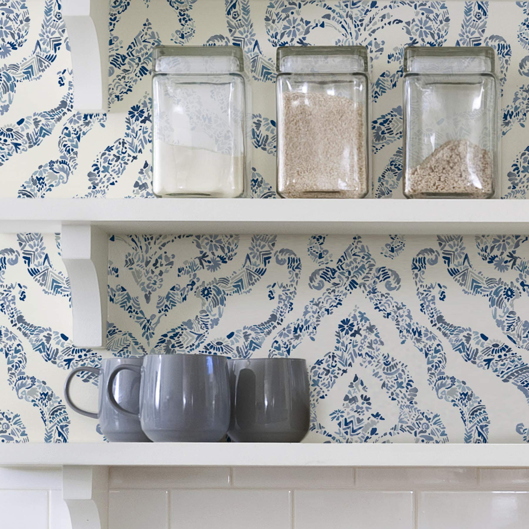 NuWallpaper NUS3547 Blue Guildford - Papel pintado para despegar y pegar