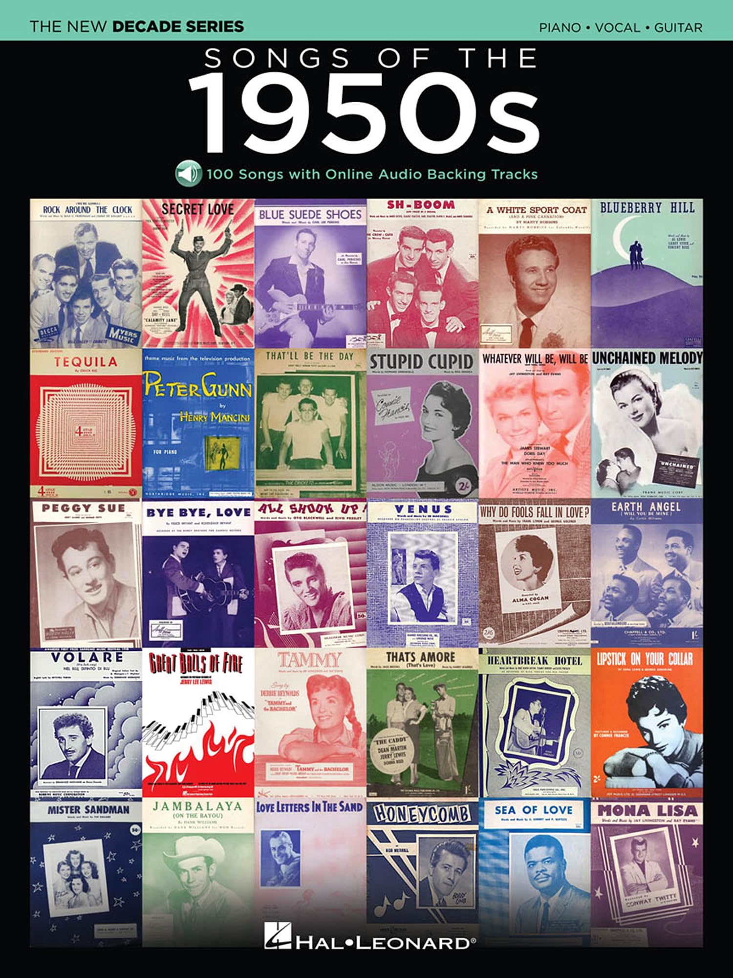 Songs of the 1950s piano, voix, guitare+enregistrements online: 100 Songs With Online Audio Backing Tracks, Piano, Vocal, Guitar (Decade Series)