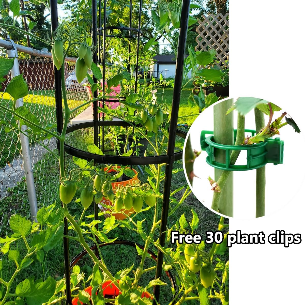 Rankhilfe für Rosen, Kletterpflanzen 65 115 165 205cm Obelisk Rankgitter Metall Rostfrei Rankturm für Topfpflanzen, Tomaten, Gurken, Clematis, Rose, Rosenbogen Witterungsbeständig(Schwarz,40x205cm)