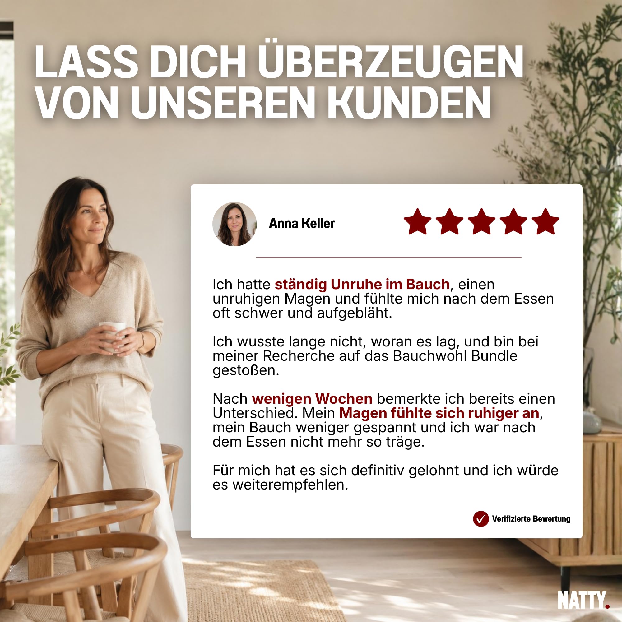NATTY Bauchwohl Bundle 60 Tage – Bakterienkulturen Komplex mit 10 Mrd. KBE, Apfelessig Kapseln & Magnesium 4-fach Komplex – veganes Nahrungsergänzungs-Set, 4-teilig