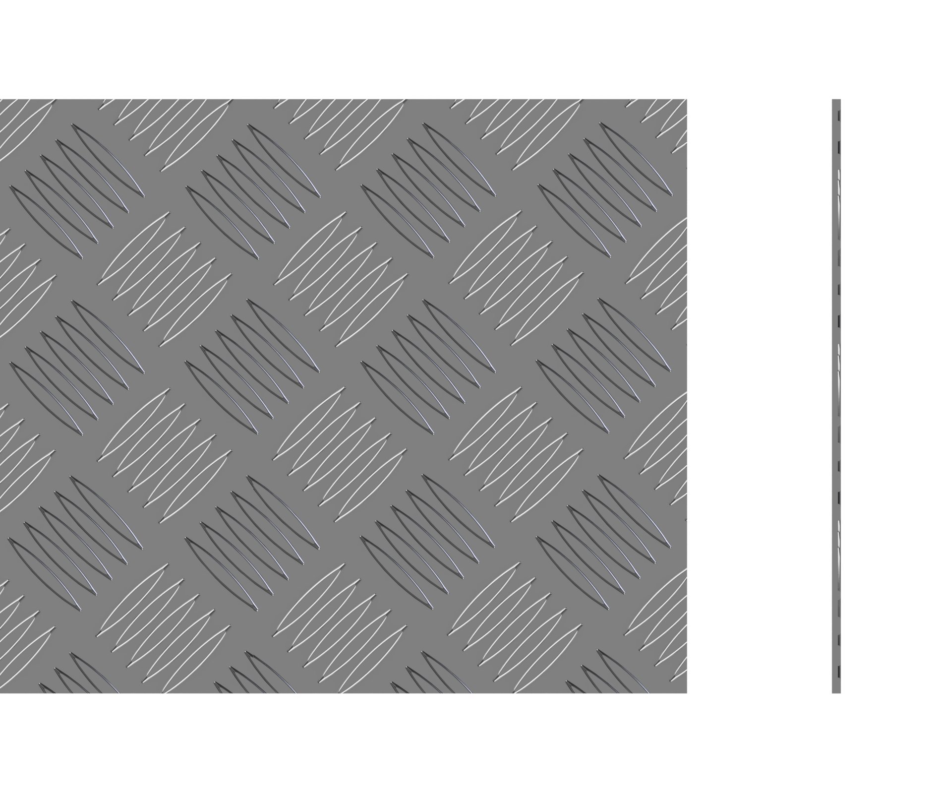 Plaque à carreaux en aluminium 1000x200x2mm tôle striée STORMGUARD par deux
