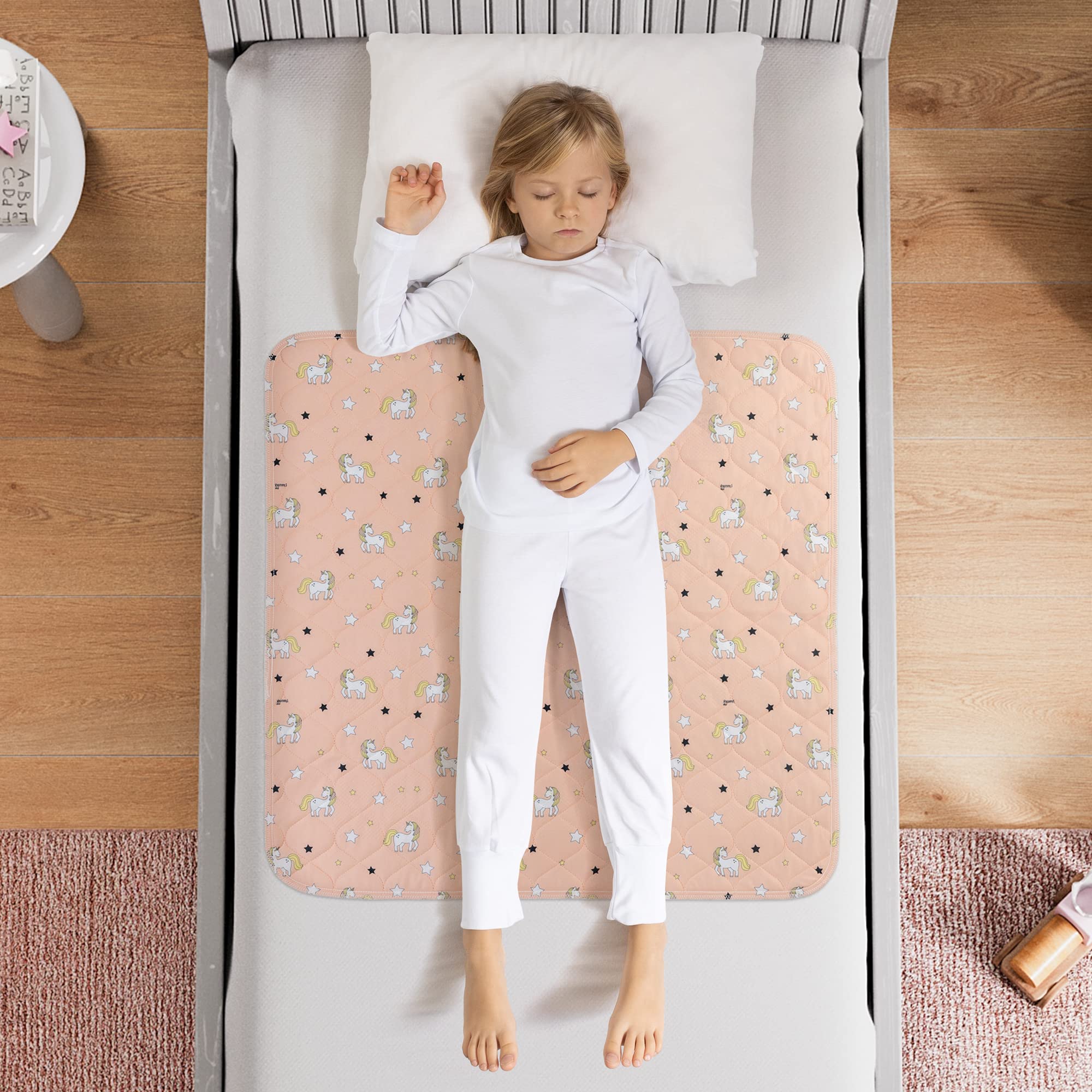 Potty Training Bed Pad, Mattress Protector for 100% Night Time Waterproof Protection|Unicorn|Lifesaver for Mattress Whilst Night Time Toilet Training|Easy To Wash & Dry|Fits Toddler & Single Size Bed