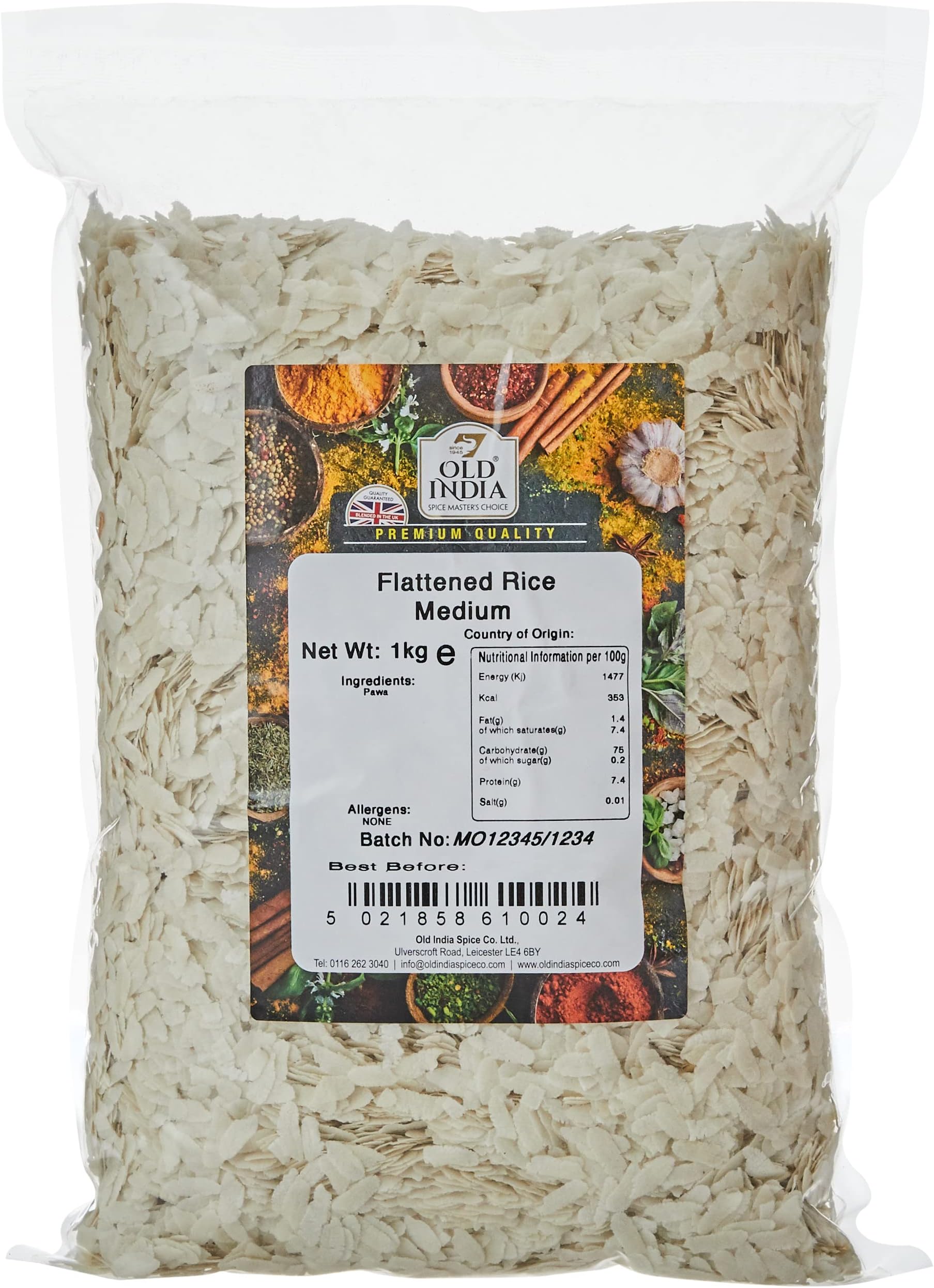 Old India Flattened Rice Medium 1kg