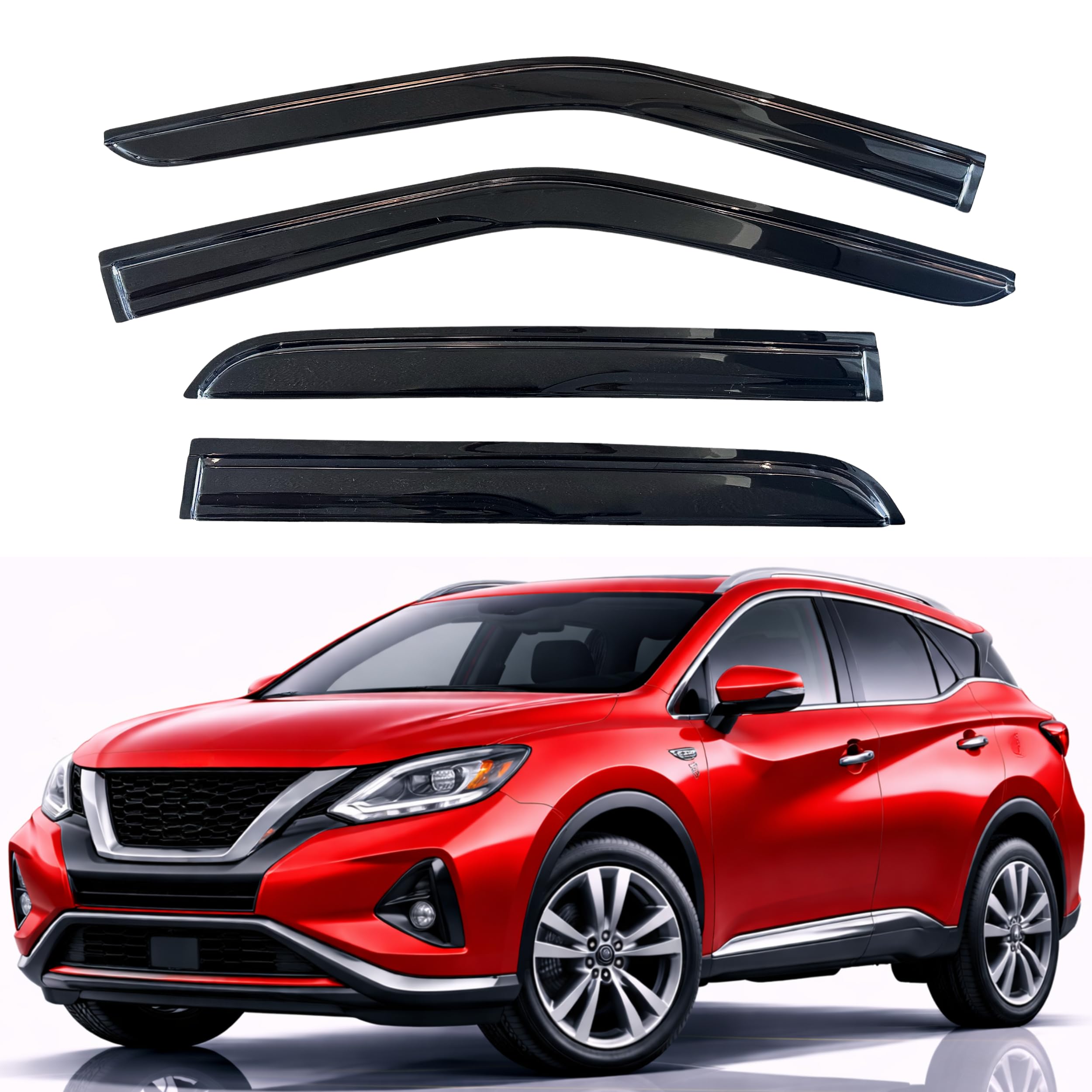 KPY Rain Guards Fit for 2015-2024 Nissan Murano, Out-Channel Window Visors Vent Wind Deflectors 4PC, Car Accessories for 15-24 Murano