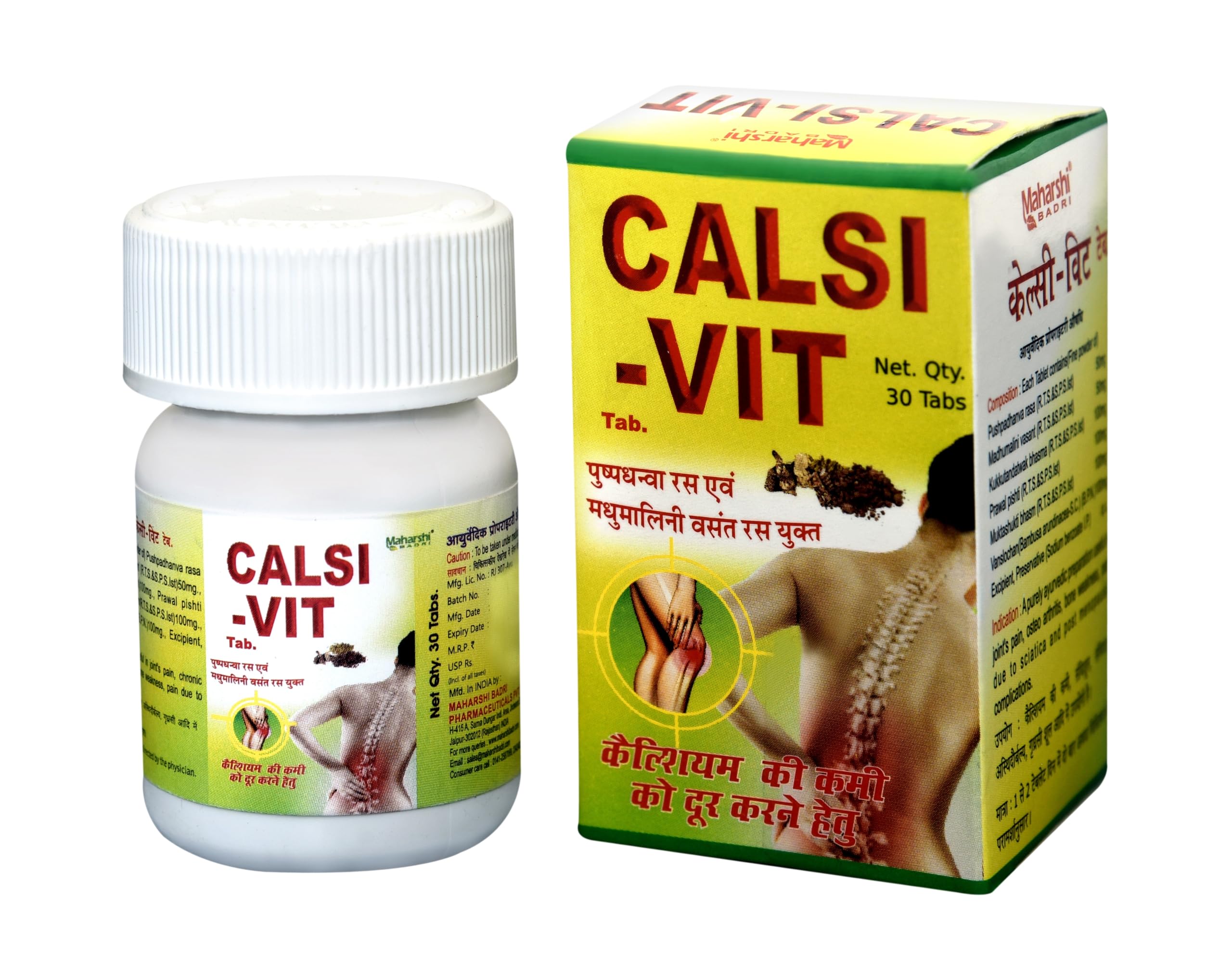 Maharshi BADRI CALSI-Vit Tablet Calcium Tablets With Vitamin D3 | For Healthy And Strong Bone, Joint & Muscles