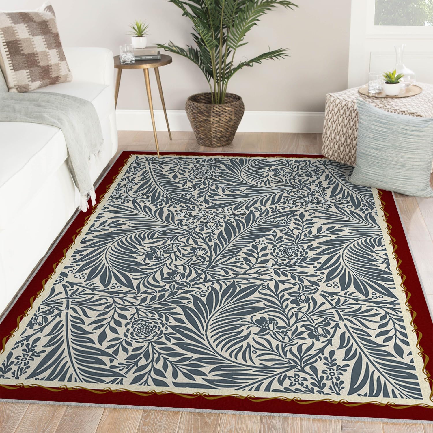 Tapis bohème 80x150cm fleuri pour sublimer votre bureau à domicile