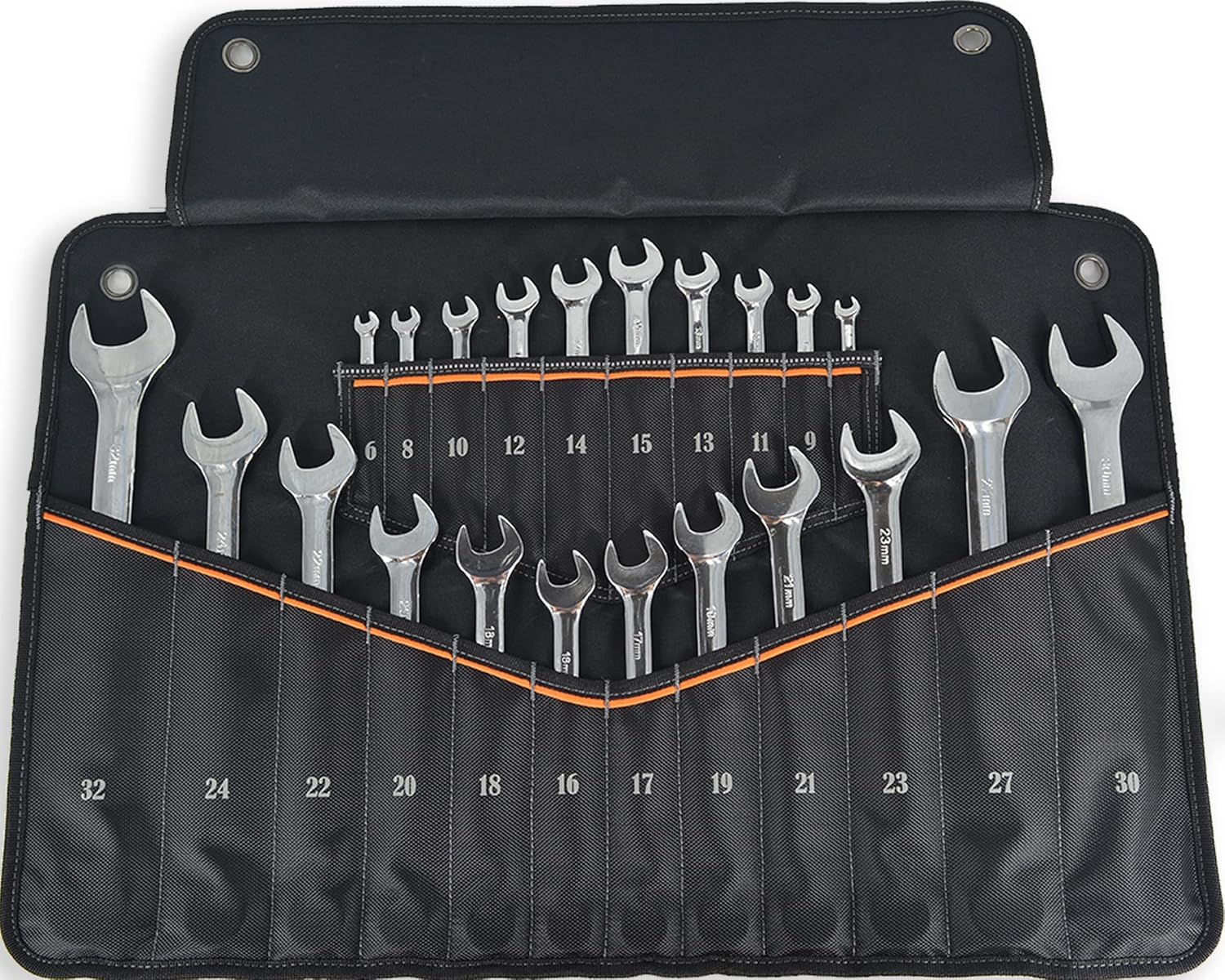 Sac de support de clé WELKINLAND de 0,6 à 3,2 cm, rouleau outils 22 poches en toile
