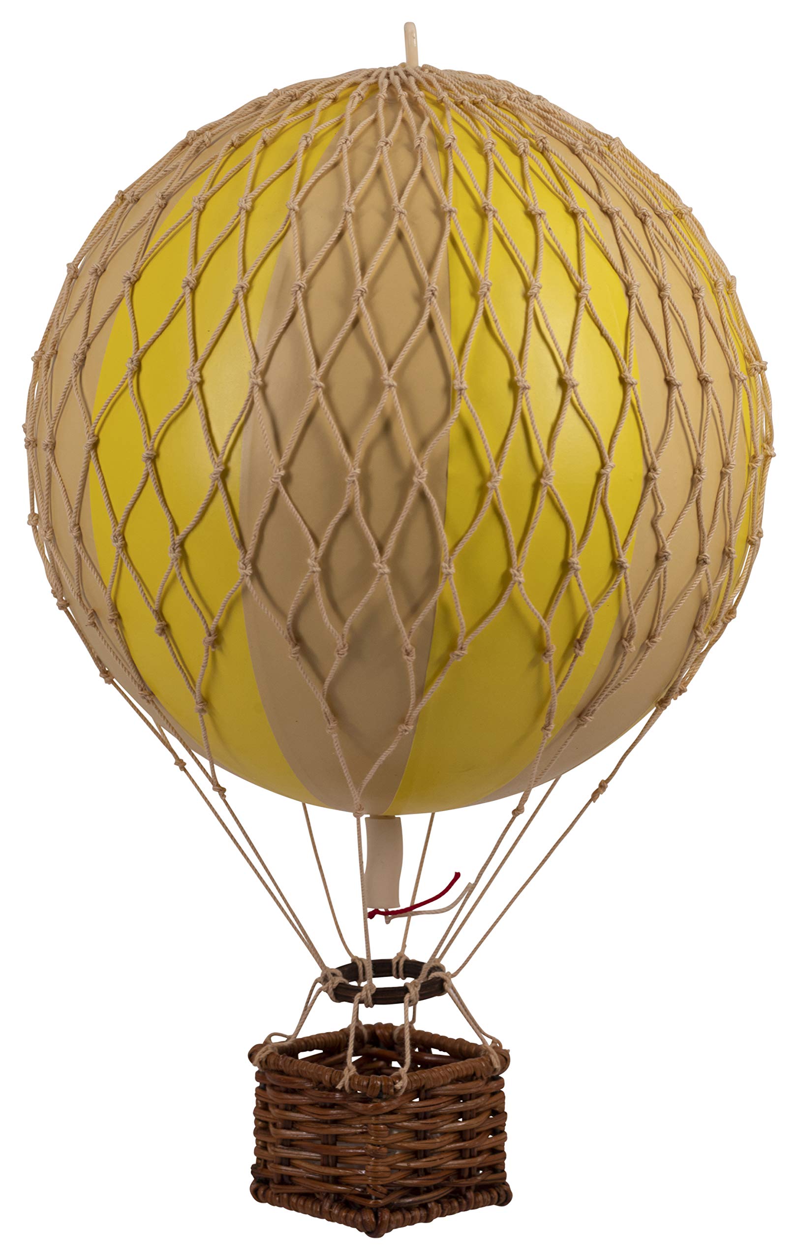 Authentic Models, Floating The Skies Air Balloon, Hanging Home Decor - 5.3 Inch Height, Historic Hot Air Balloon Model for Home Decor, Detailed Vintage Decorations to Hang from Ceiling - Yellow Double