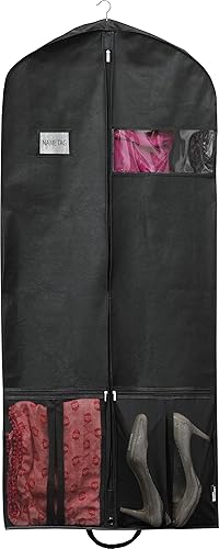 Simple Houseware - Bolsa resistente para ropa, de 60 pulgadas con bolsillo para trajes, esmóquines, vestidos y abrigos.