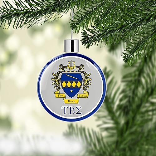 Miniatura 3 de Tau Beta Sigma - Adorno redondo y plano para árbol de Navidad, decoración para fiesta de árbol, decoración del hogar y vacaciones (Tau Beta Sigma 1)
