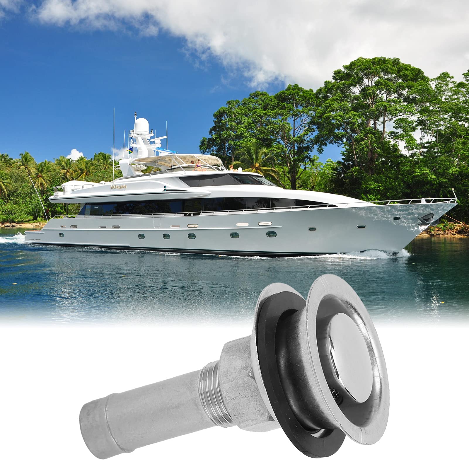 Fydun Sfiato del Serbatoio del Gas per Barche con Guarnizione di Montaggio Supporto a Filo Dritto per Lucidatura in Acciaio Inossidabile 316 per Yacht Nave