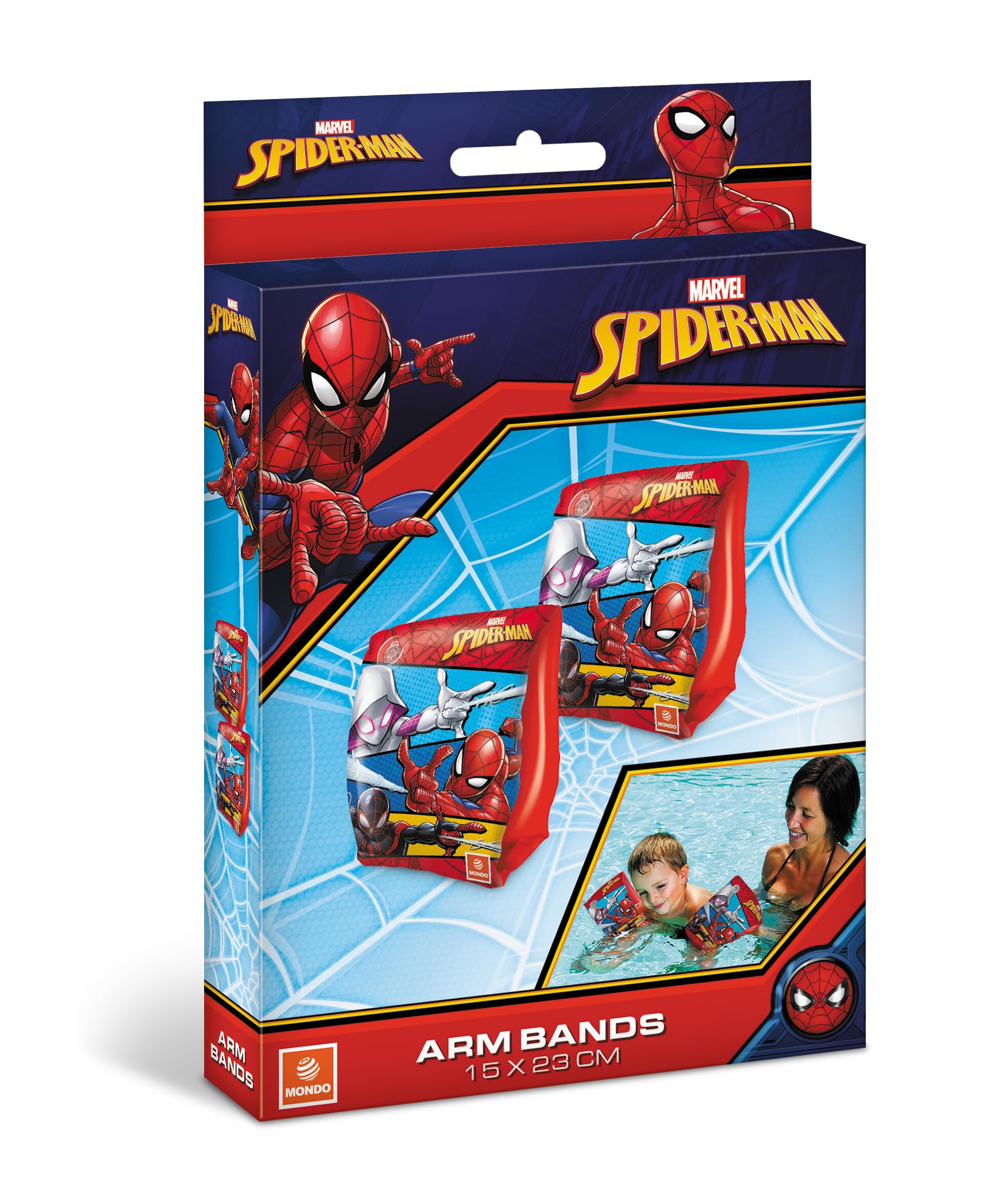 Mondo Toys - SPIDERMAN Arm Bands - Braccioli di Sicurezza per bambini - Materiale PVC - Adatti a bambini da 2 a 6 anni con Peso 6-20 kg - 16927