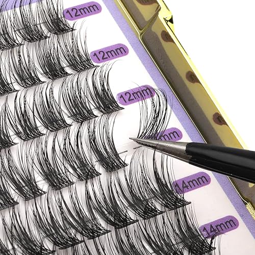 Miniatura 6 de Extensiones de pestañas postizas en racimo de 63 unidades, pestañas individuales de rizo DD, de 12 a 0.630in, pestañas postizas reutilizables,