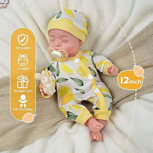 Miniatura 3 de BABESIDE Muñecas de bebé recién nacidas realistas Karen de 12 pulgadas, lindas muñecas de bebé recién nacido, muñeca de vinilo completo que se ve