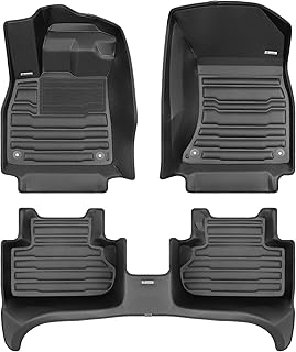 TuxMat - for Audi Q5 2018-2024 Models - Custom Car Mats - Maximum Coverage, All Weather, Laser Measured - This Full Set Includes 1st and 2nd Rows