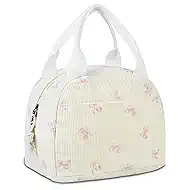 Lunch Bag for Women Insulated Lunch Box Cute Corduroy Lunch Tote Bags Reusable Large Capacity Cooler Bag for Travel Work Picnic