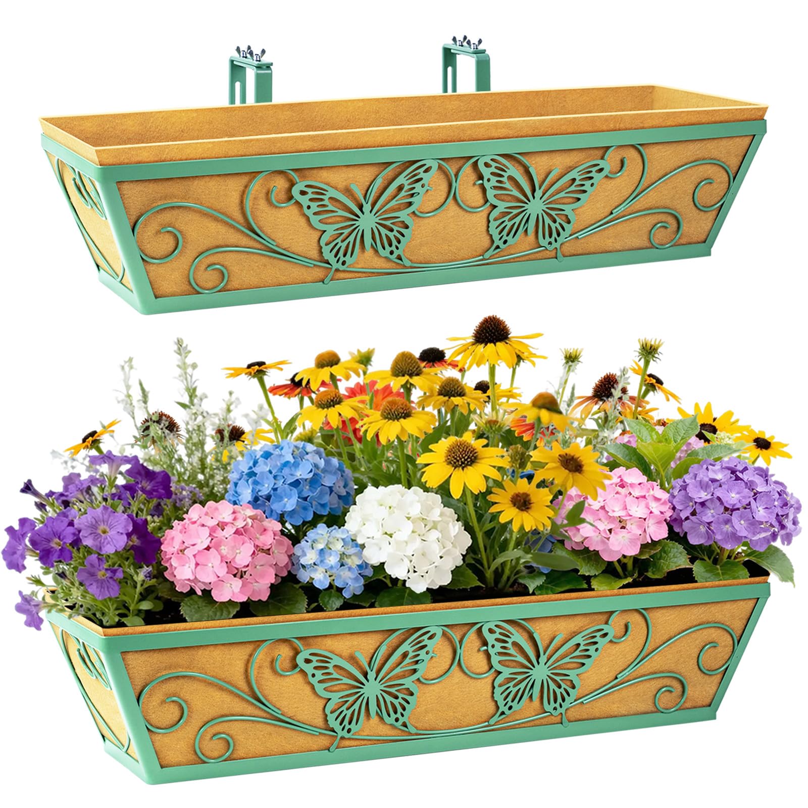 33% Off 2-Pack 24-Inch Window Box Planters with Brackets - Image 1